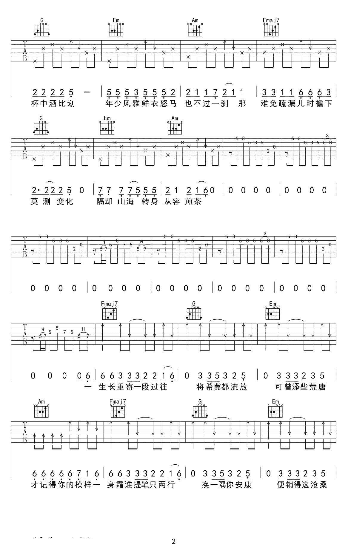 红昭愿吉他谱-C调-音阙诗听《红昭愿》吉他弹唱2