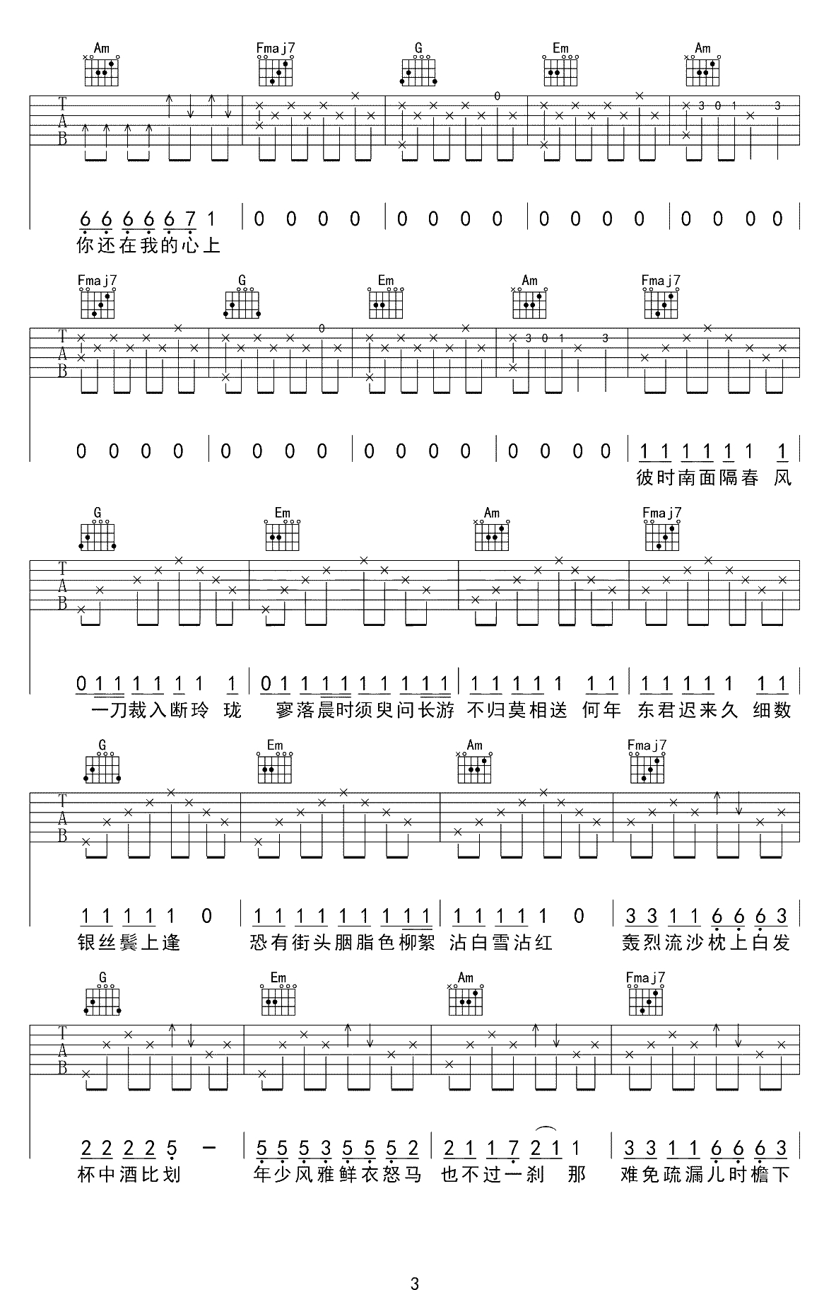 红昭愿吉他谱-C调-音阙诗听《红昭愿》吉他弹唱3