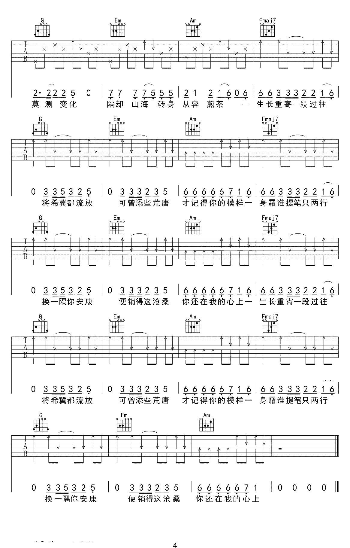 红昭愿吉他谱-C调-音阙诗听《红昭愿》吉他弹唱4