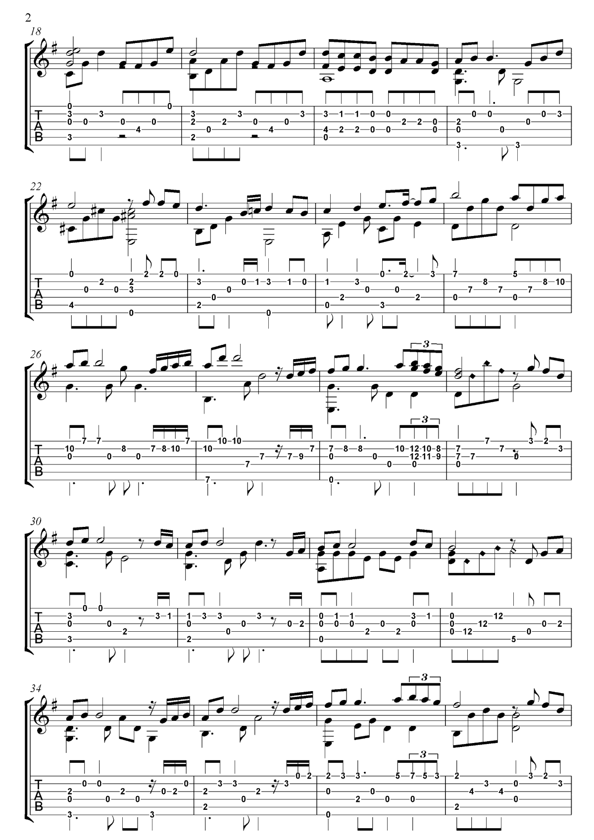 Kiss The Rain指弹谱-《雨的印记》吉他独奏谱-指弹2