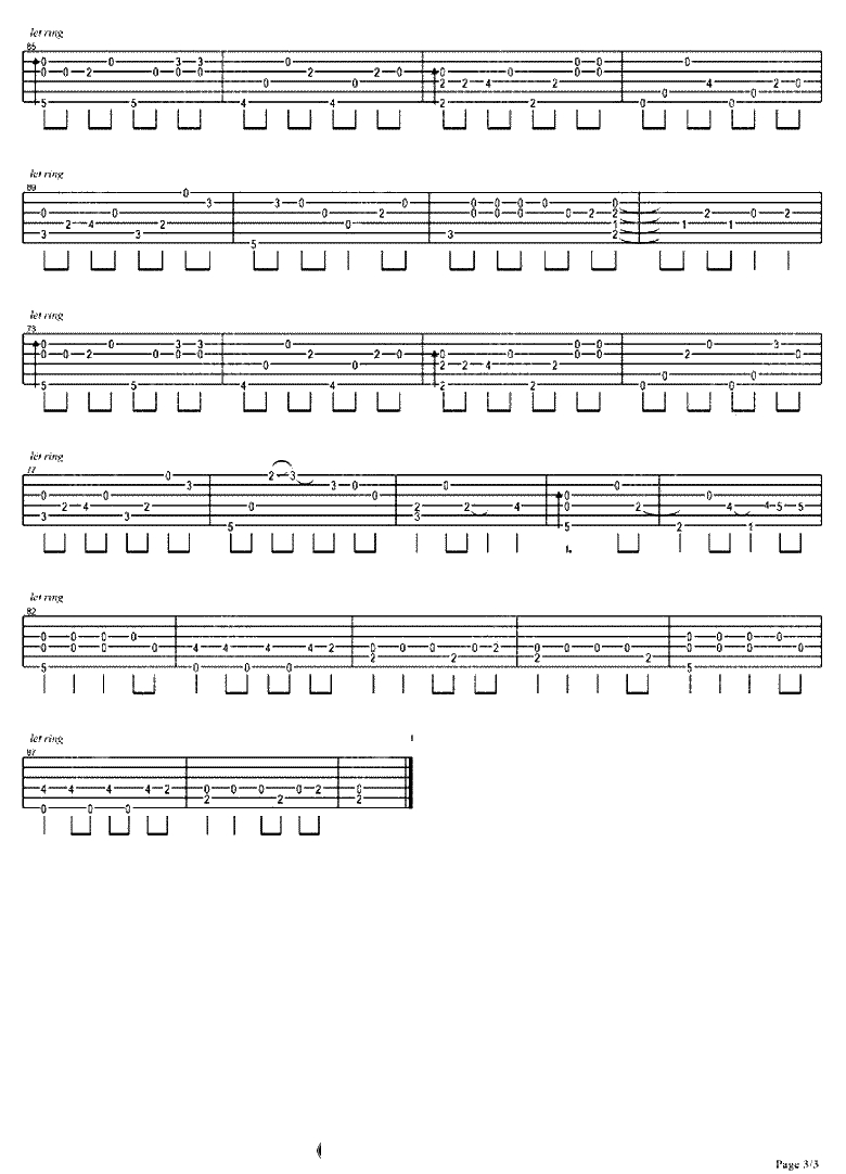 体面指弹谱-于文文《前任三》插曲-体面吉他独奏谱3