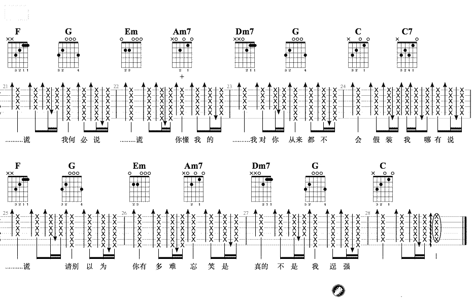 说谎吉他谱 新手简单版 林宥嘉7