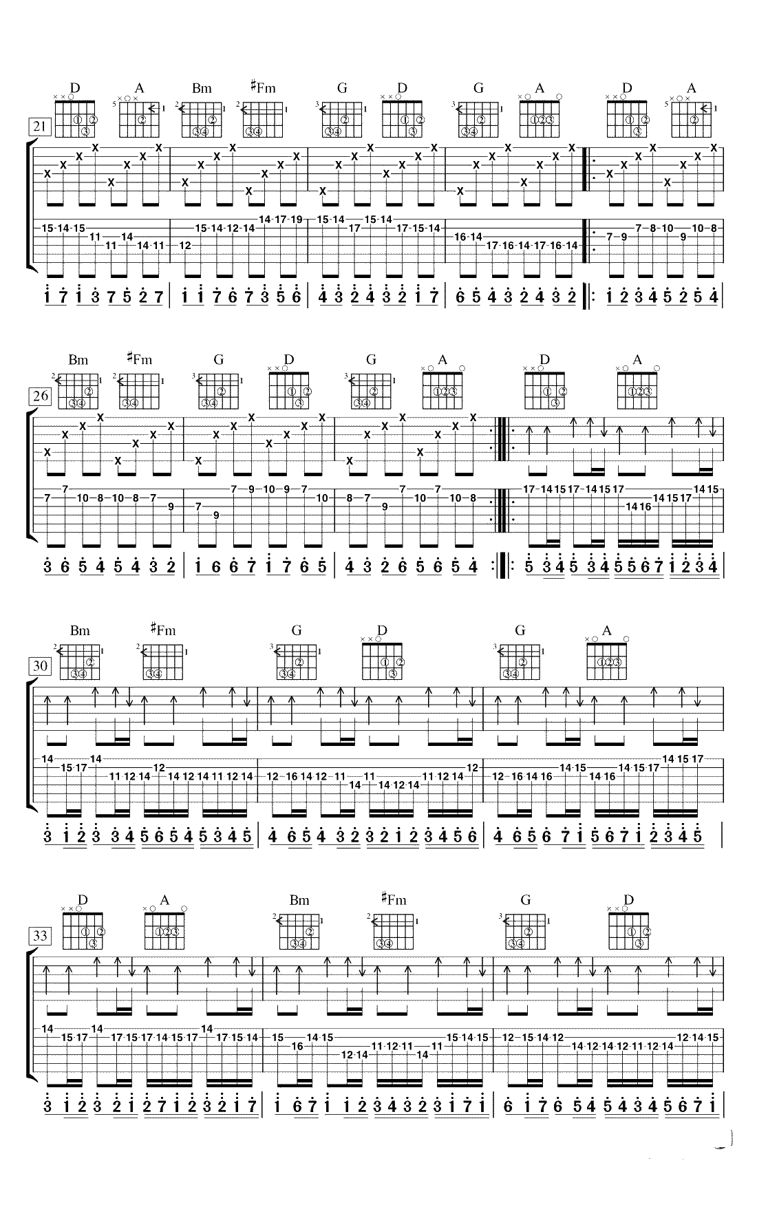 D大调卡农吉他谱-Canon指弹谱-双吉他独奏谱2