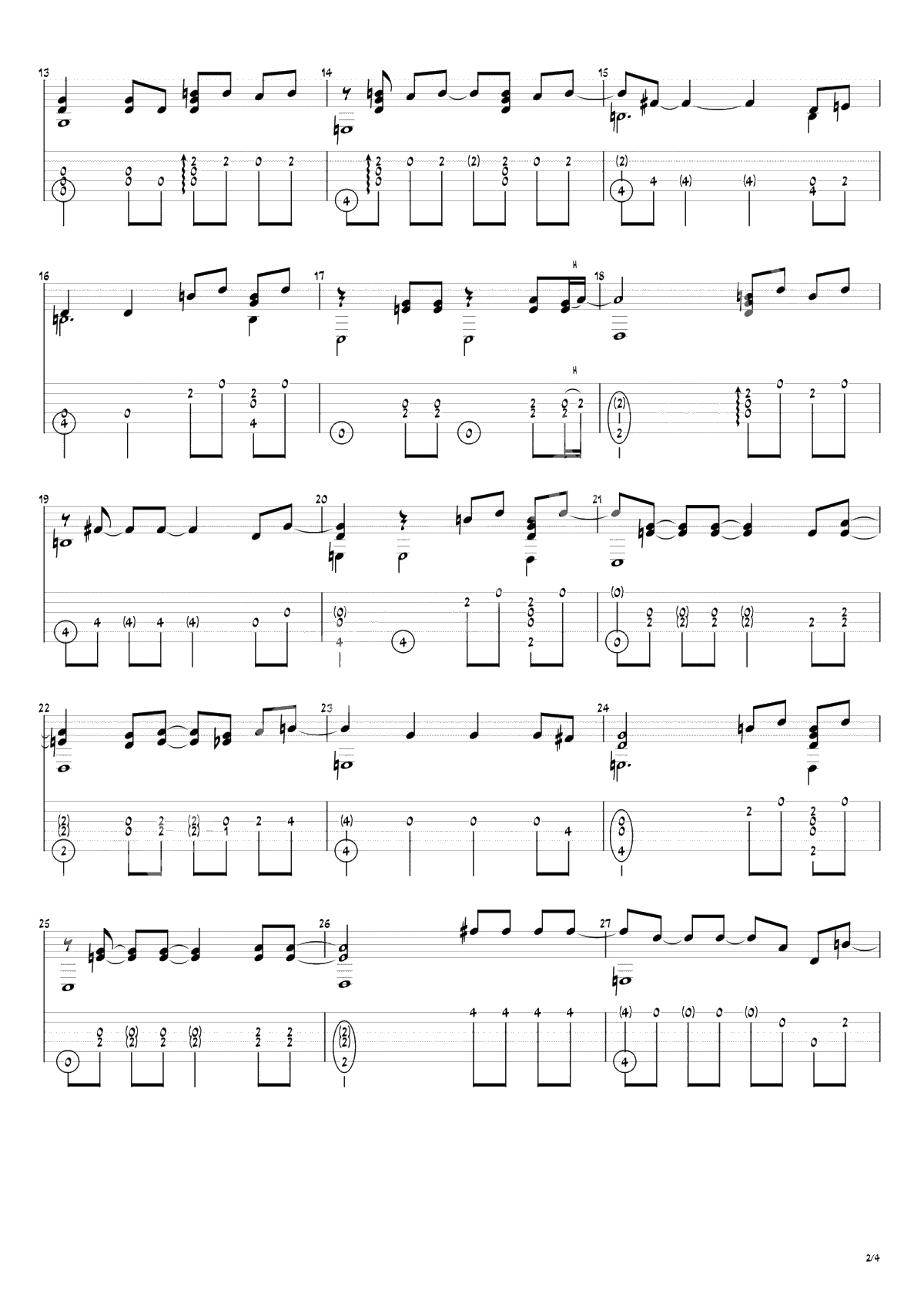 体面指弹谱-于文文《体面》吉他指弹-讲解-2