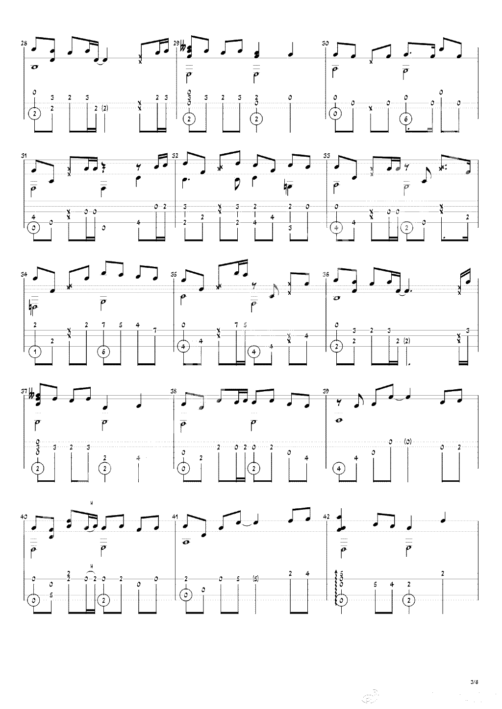 等你下课指弹谱-周杰伦-吉他独奏谱-指弹3