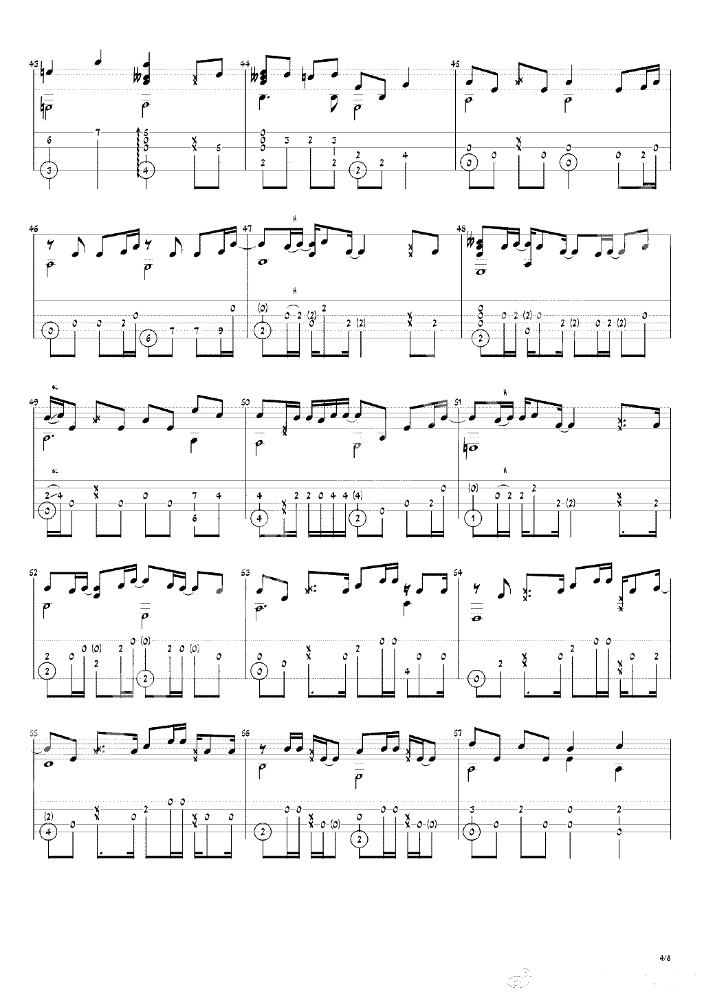 等你下课指弹谱-周杰伦-吉他独奏谱-指弹4