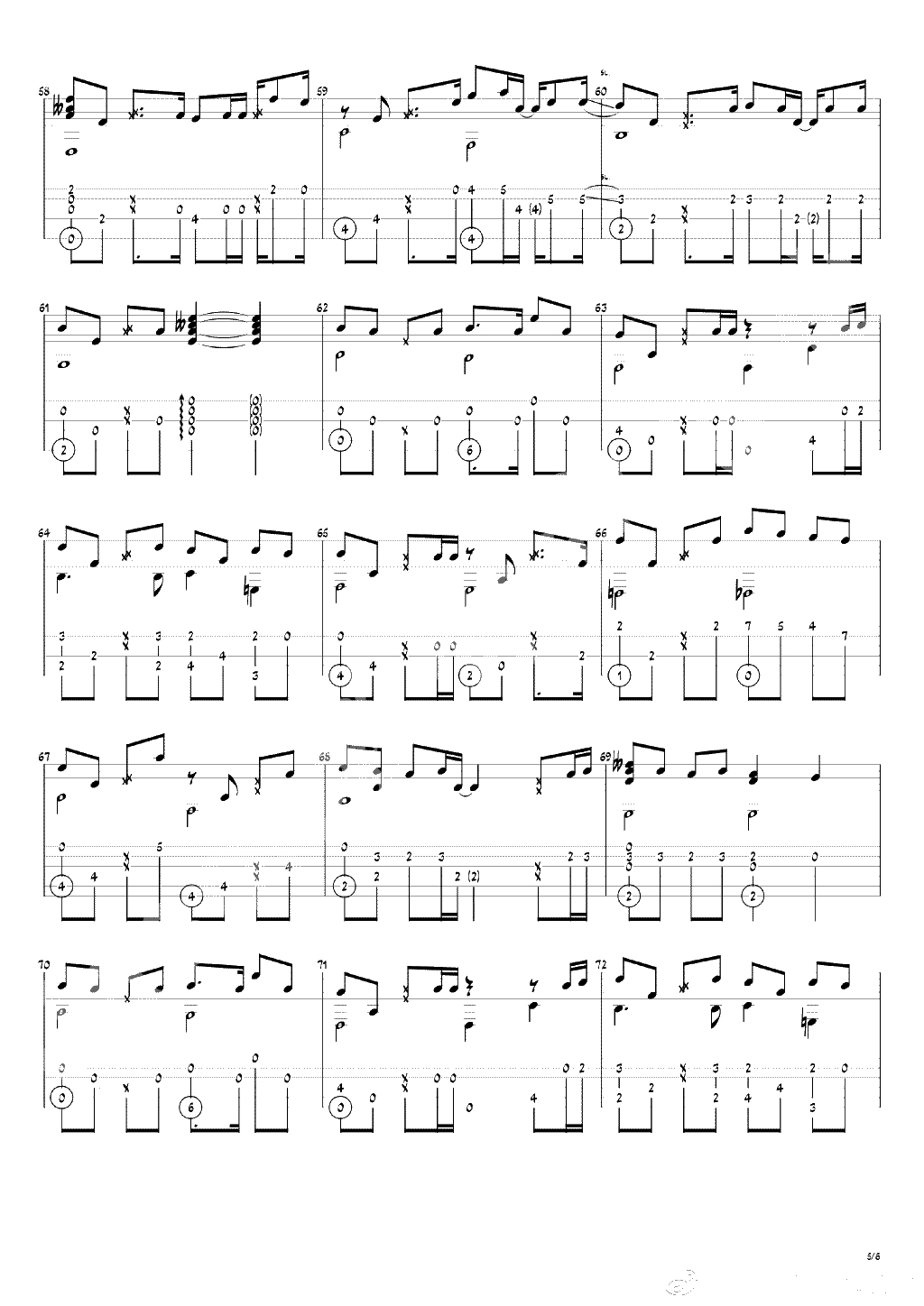 等你下课指弹谱-周杰伦-吉他独奏谱-指弹5