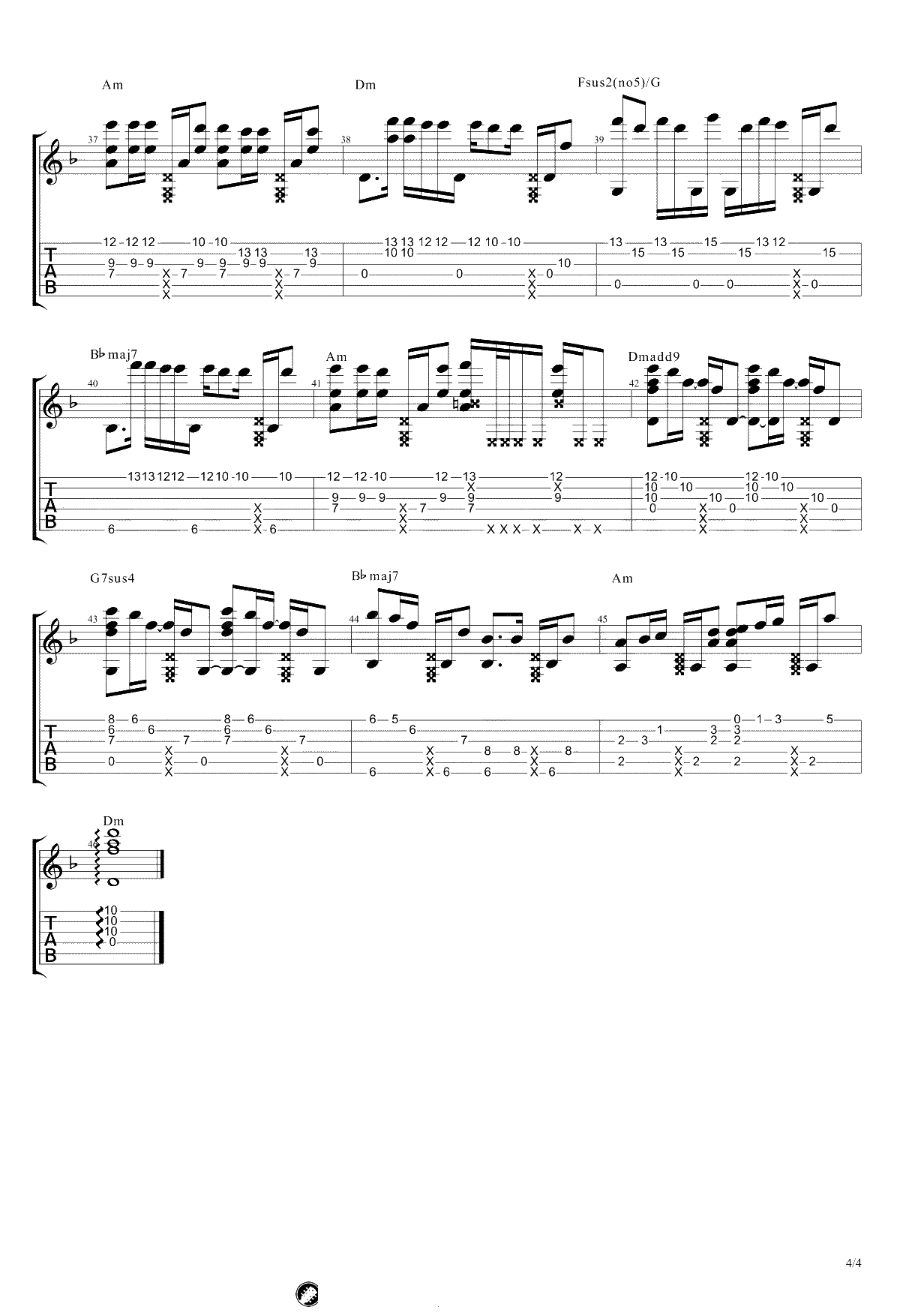 Careless Whisper指弹谱-Sam李森茂版本-无心快语吉他独奏谱4