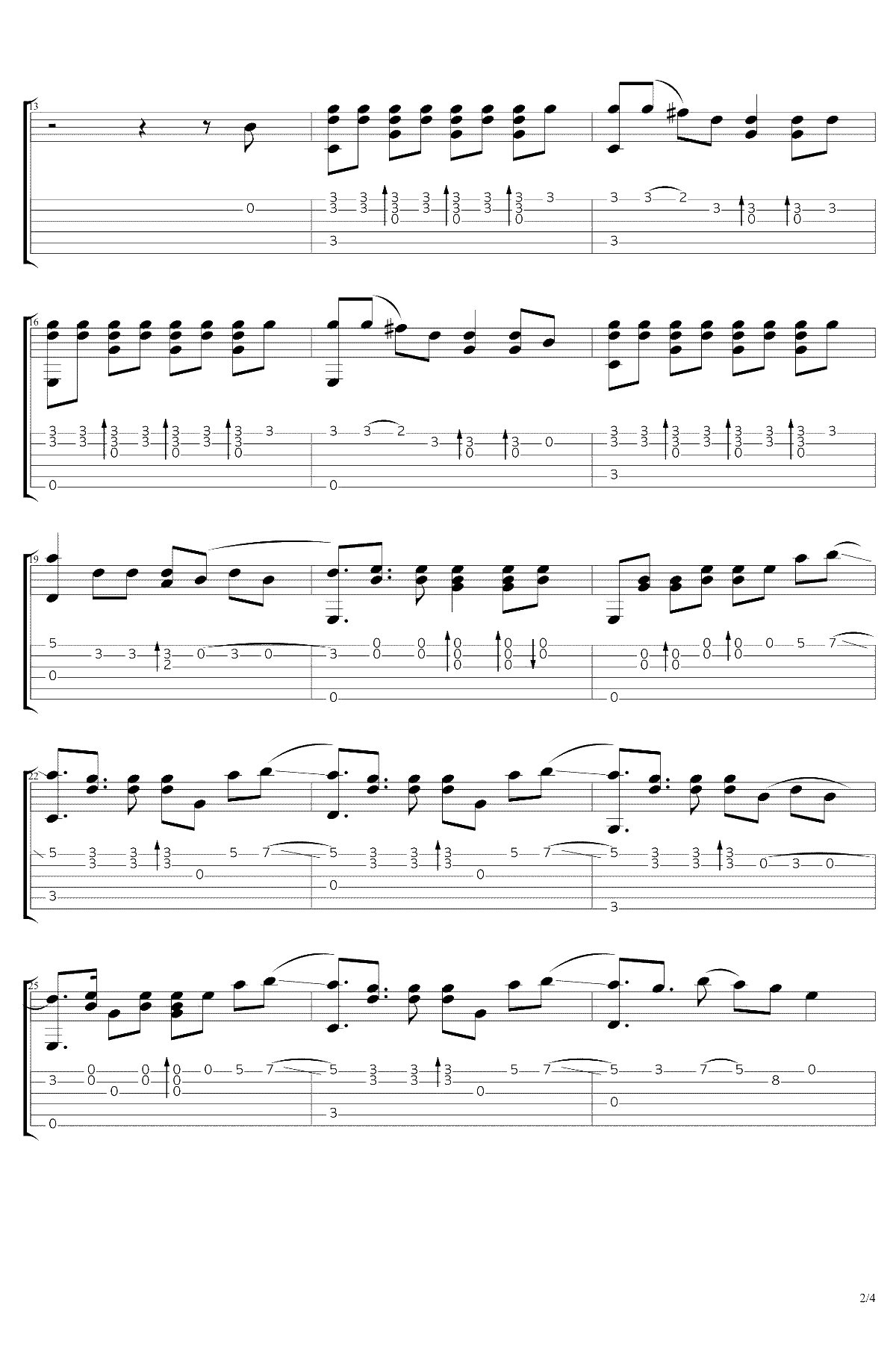 未闻花名指弹吉他谱-Eddie van der Meer-指弹独奏2