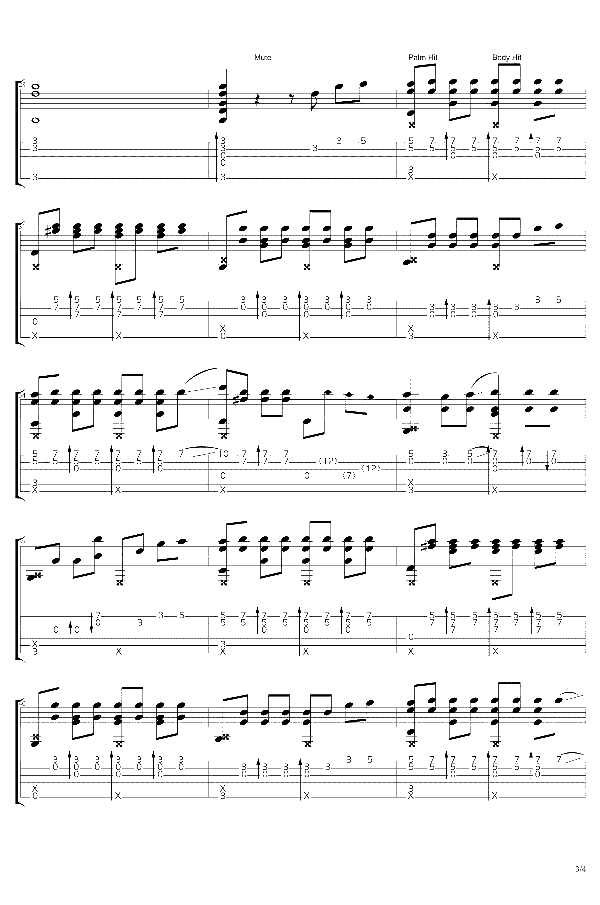 未闻花名指弹吉他谱-Eddie van der Meer-指弹独奏3