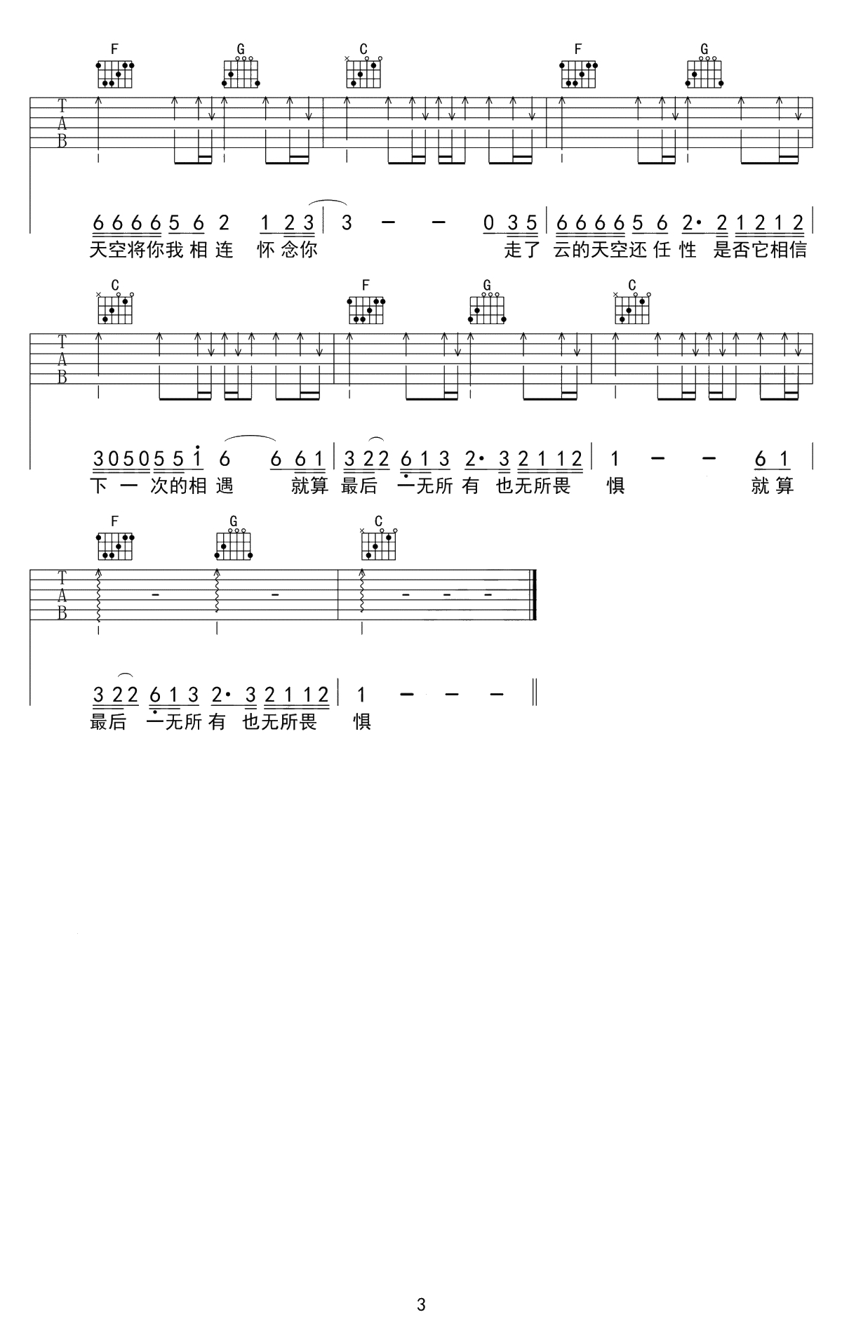 广东爱情故事吉他谱-广东雨神《广东十年爱情故事》弹唱谱3