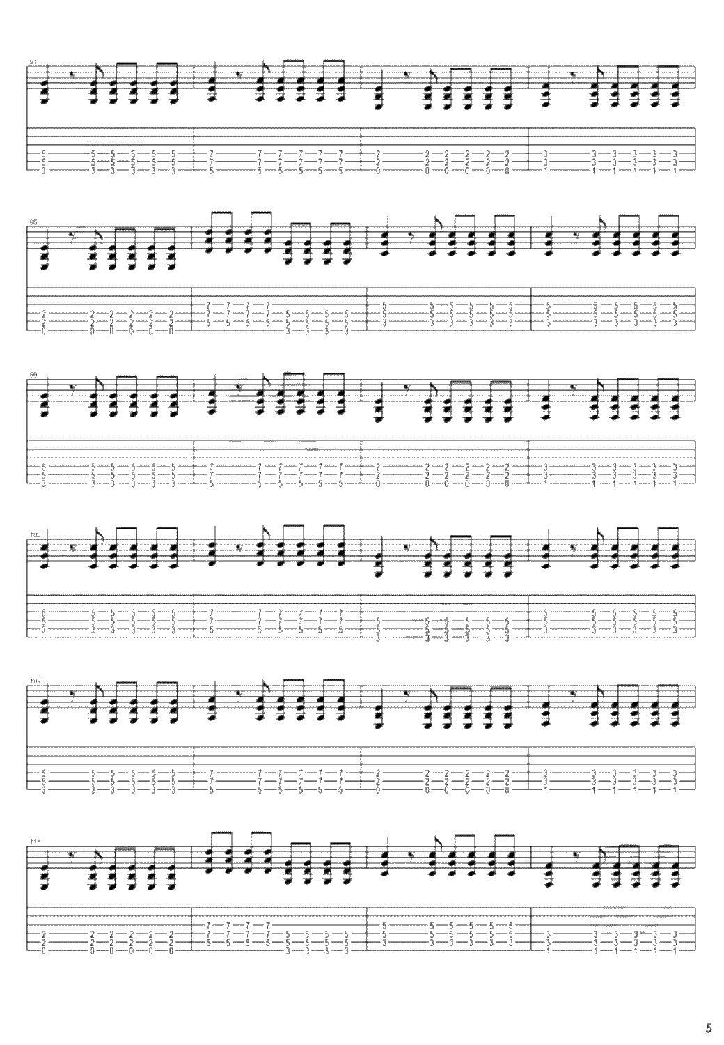 丁建国写的歌吉他谱-路默依《缝纫机乐队》插曲-电吉他编配5