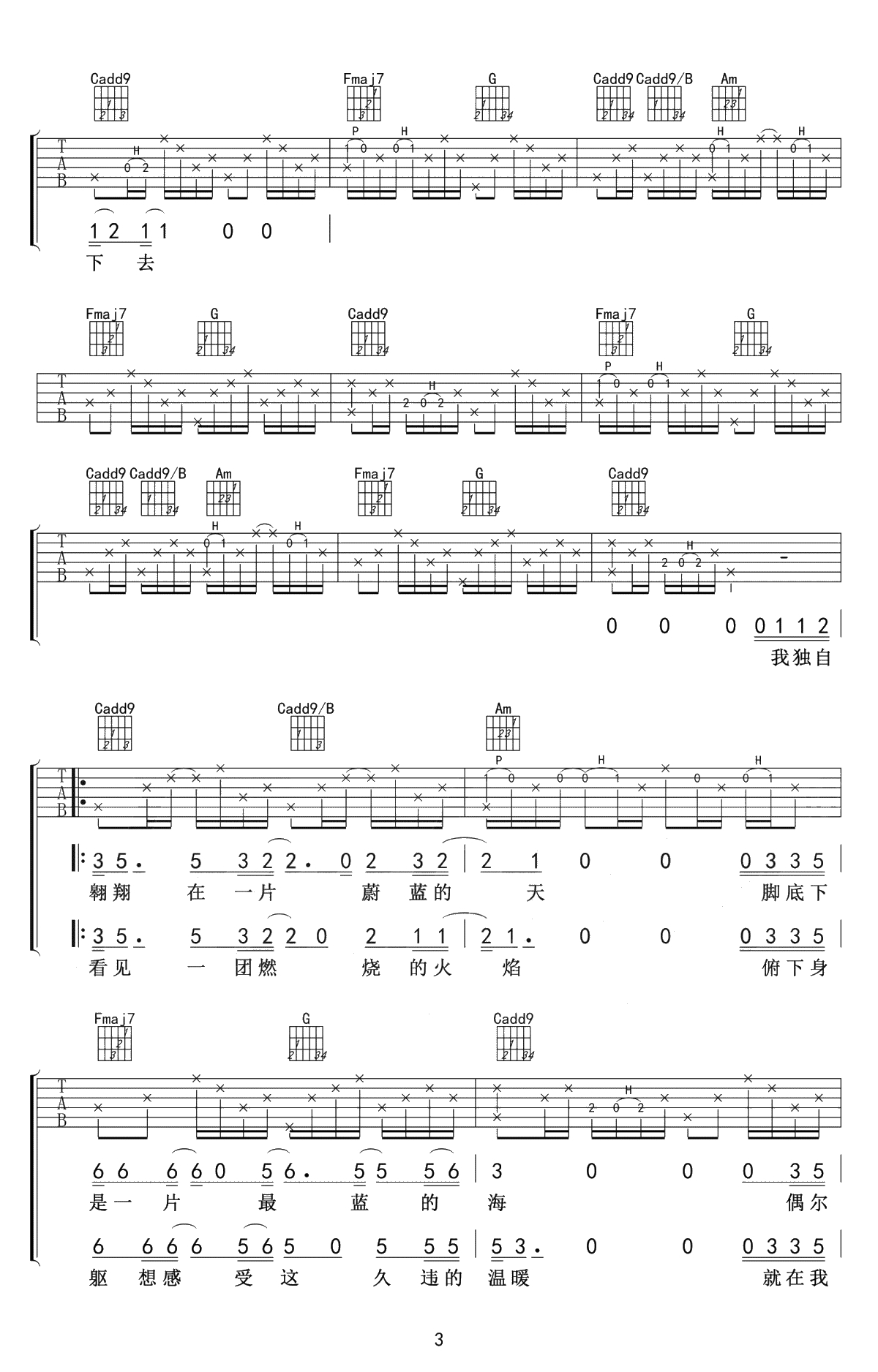 一次旅行吉他谱-子炮枪80乐队-吉他弹唱3