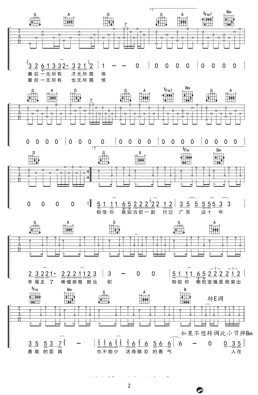 广东十年爱情故事吉他谱-广东雨神《广东爱情故事》吉他弹唱2