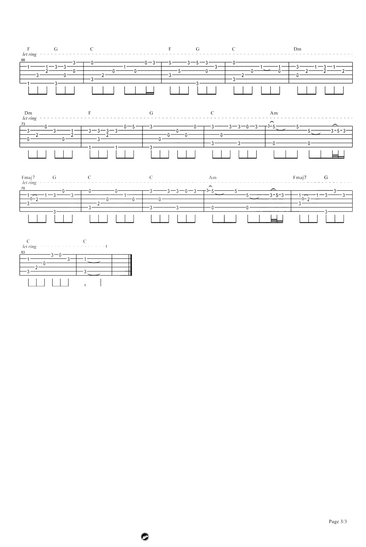 成都指弹谱简单版-赵雷《成都》吉他独奏谱-指弹吉他3