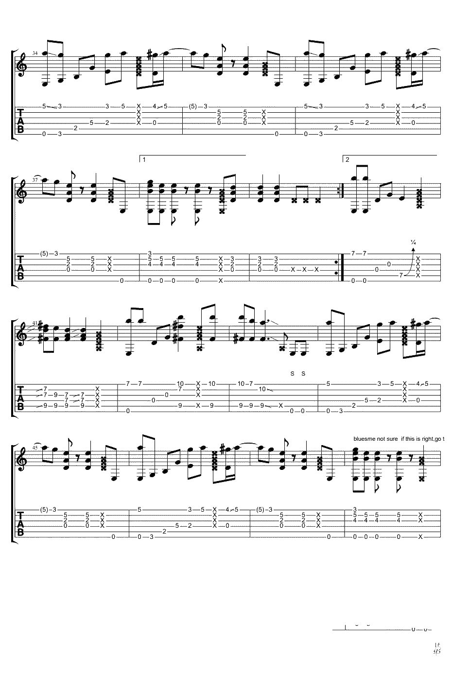 Beat it指弹吉他谱-俄罗斯大叔Igor版本-吉他独奏谱3