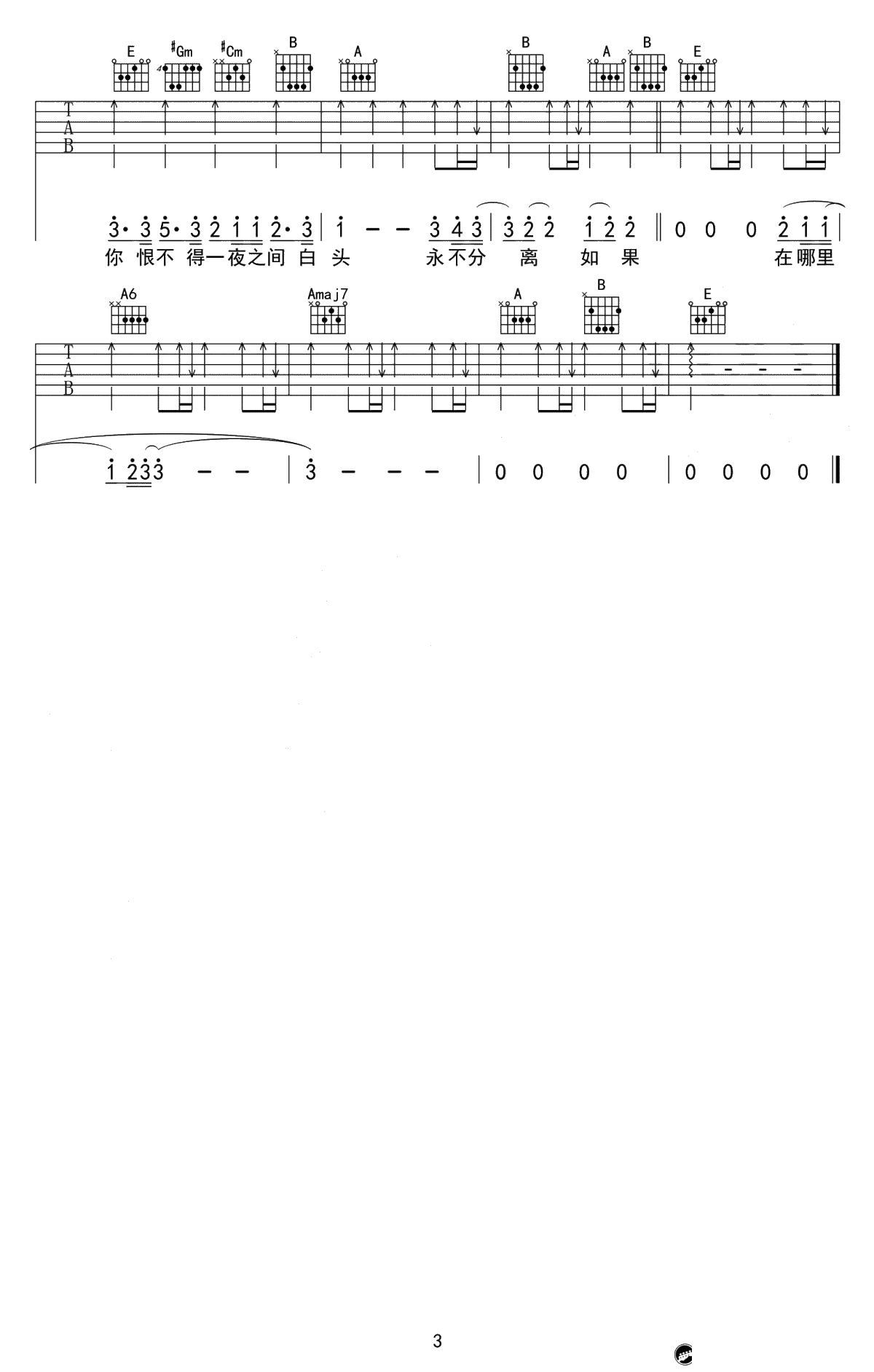 至少还有你吉他谱-林忆莲-E调指法编配-高清弹唱谱3