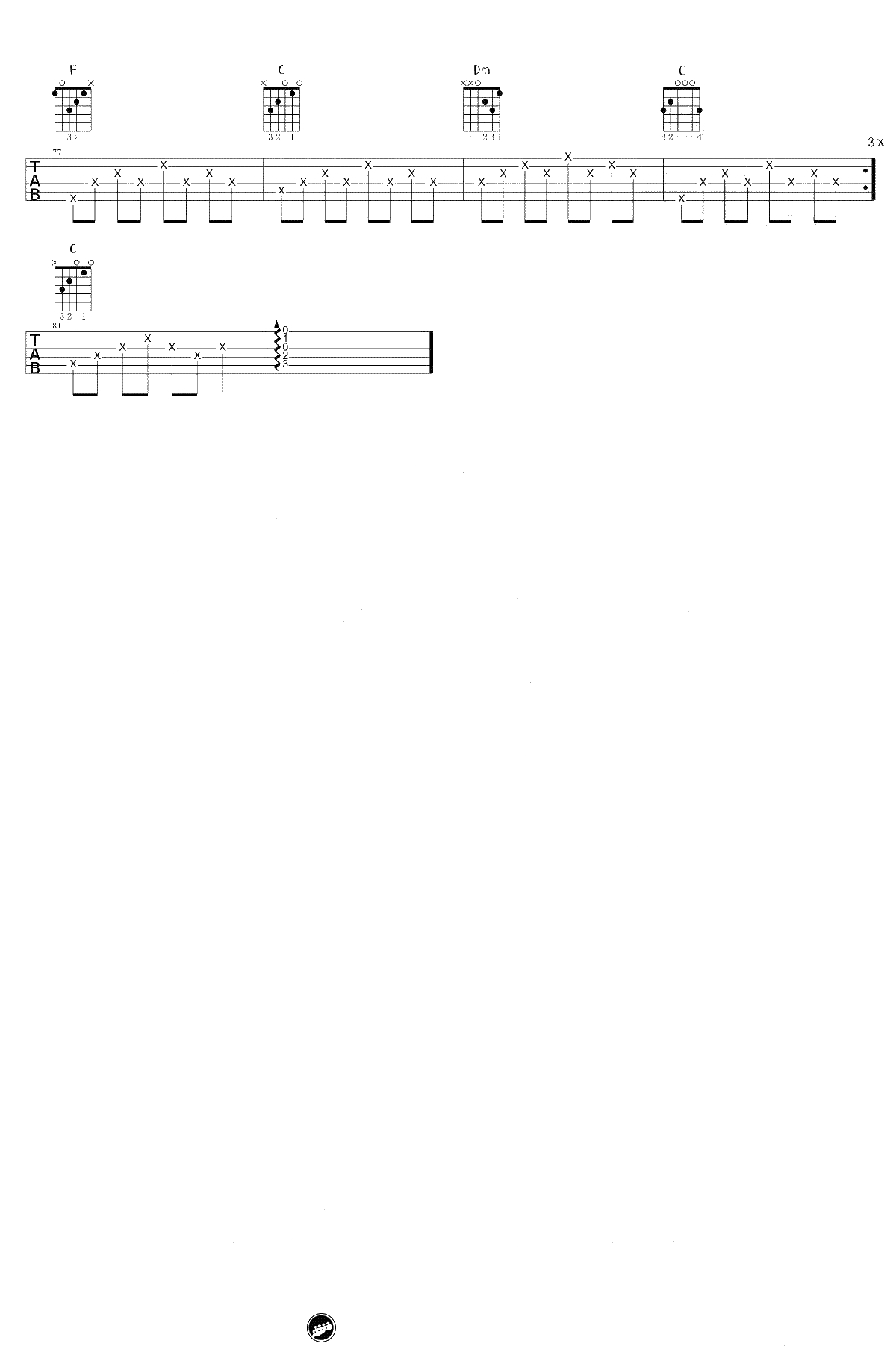 人生吉他谱 C调简单版 夏小虎 吉他弹唱5