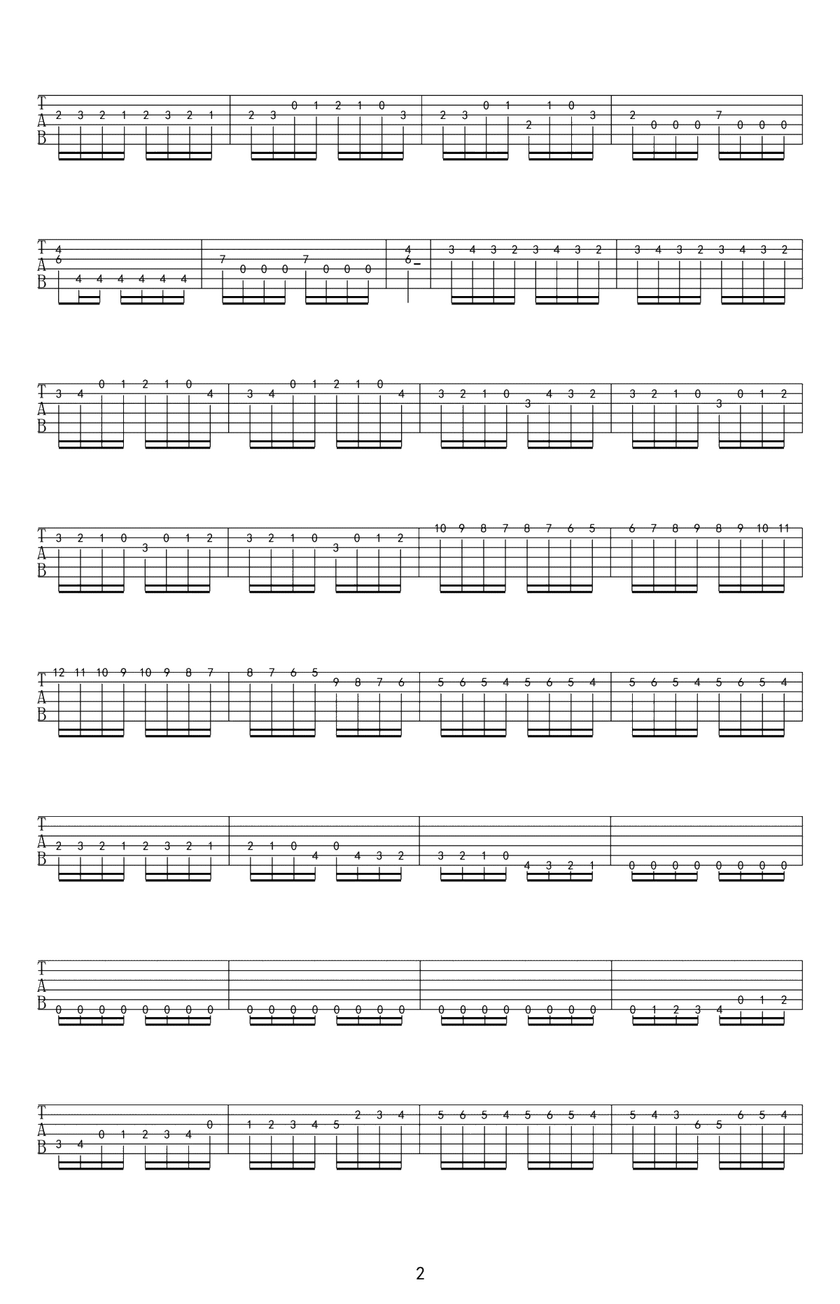 野蜂飞舞吉他谱-指弹吉他独奏谱-高清2