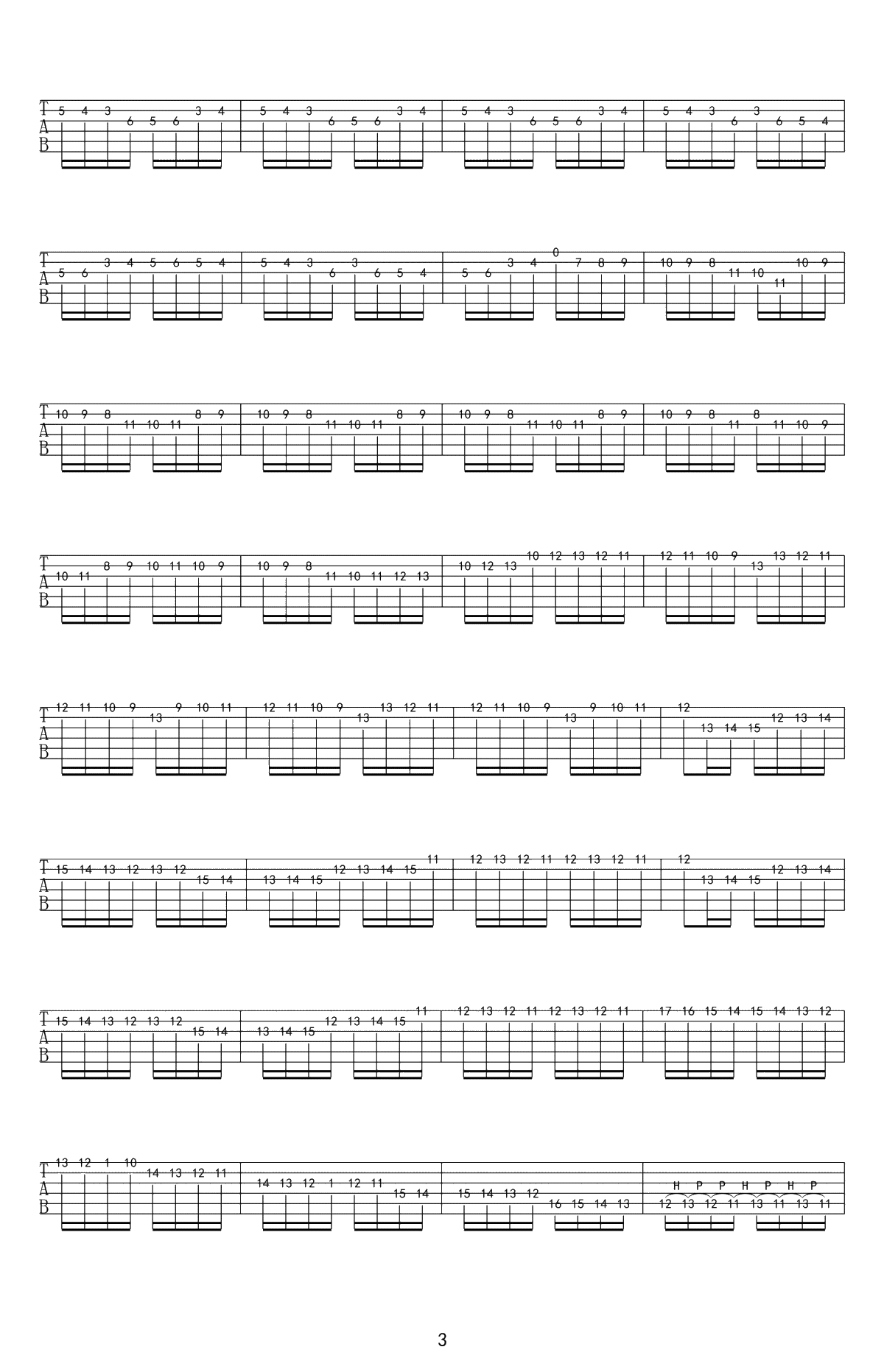 野蜂飞舞吉他谱-指弹吉他独奏谱-高清3