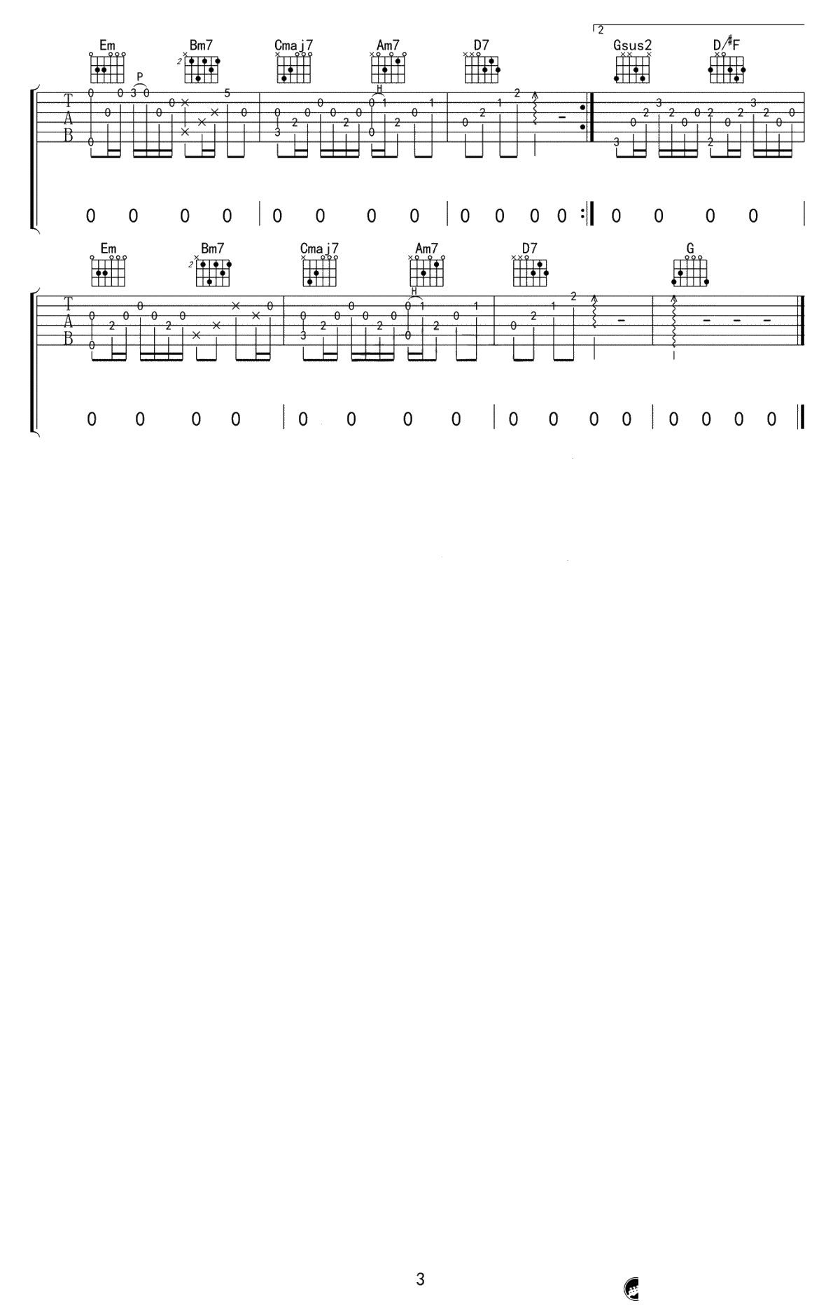 至此流年各天涯吉他谱-不是李志-G调弹唱谱3