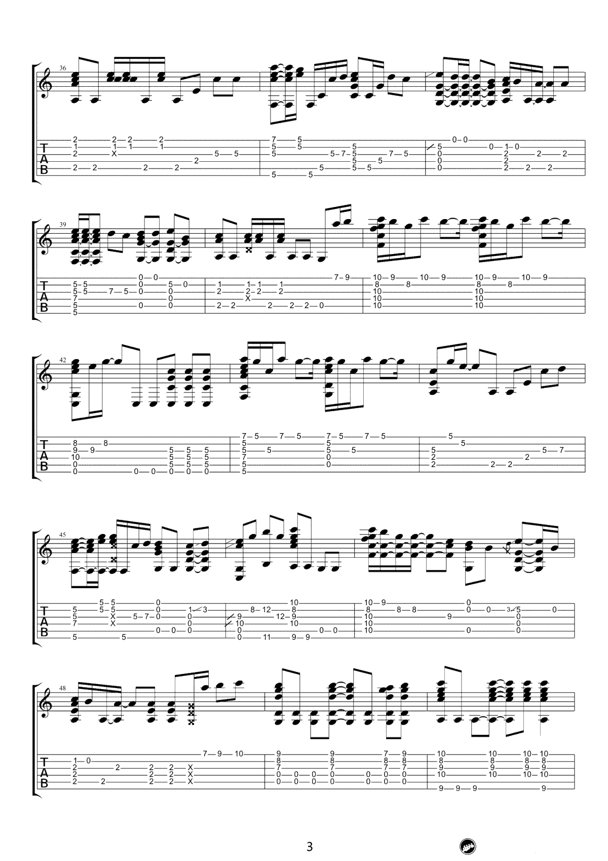 你就不要想起我指弹谱-田馥甄-吉他独奏谱-完整版3