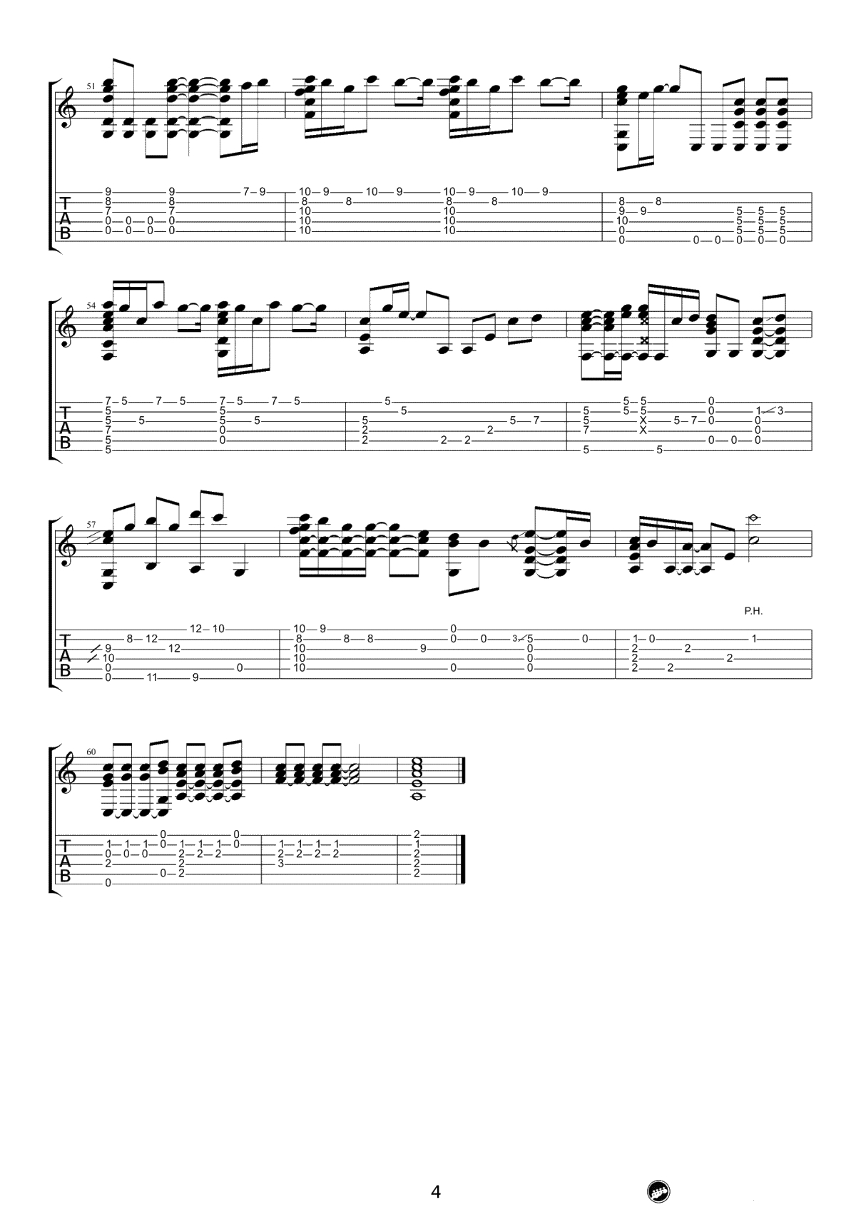 你就不要想起我指弹谱-田馥甄-吉他独奏谱-完整版4