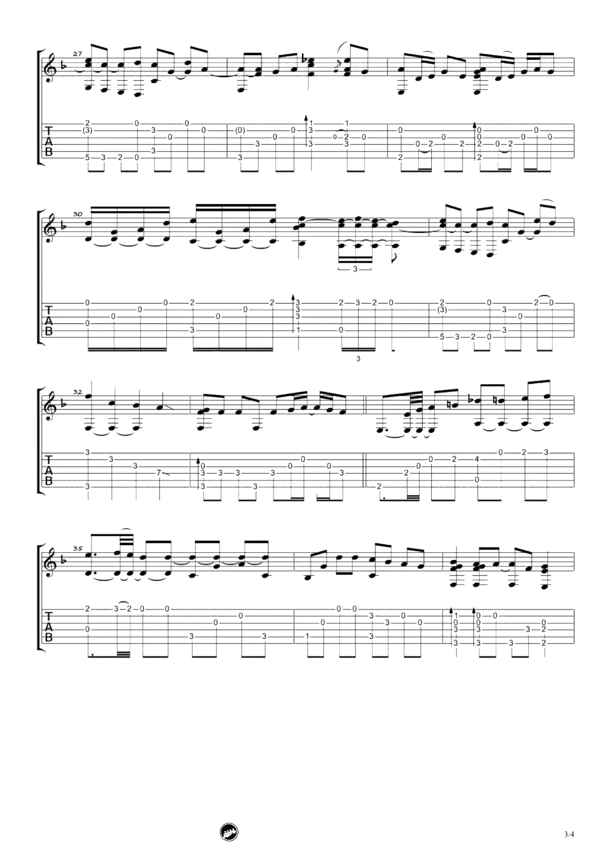 Yesterday指弹吉他谱-Laurence Juber版本-3