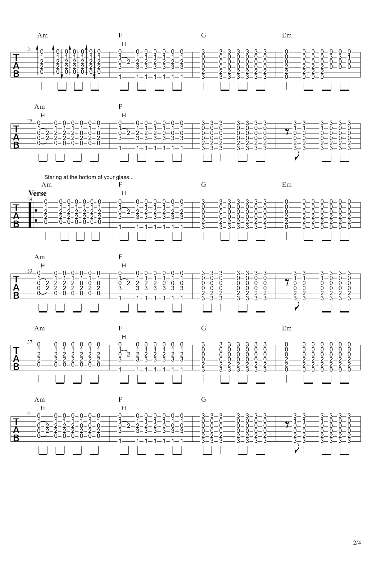 let her go吉他谱-Passenger-let her go六线谱-2