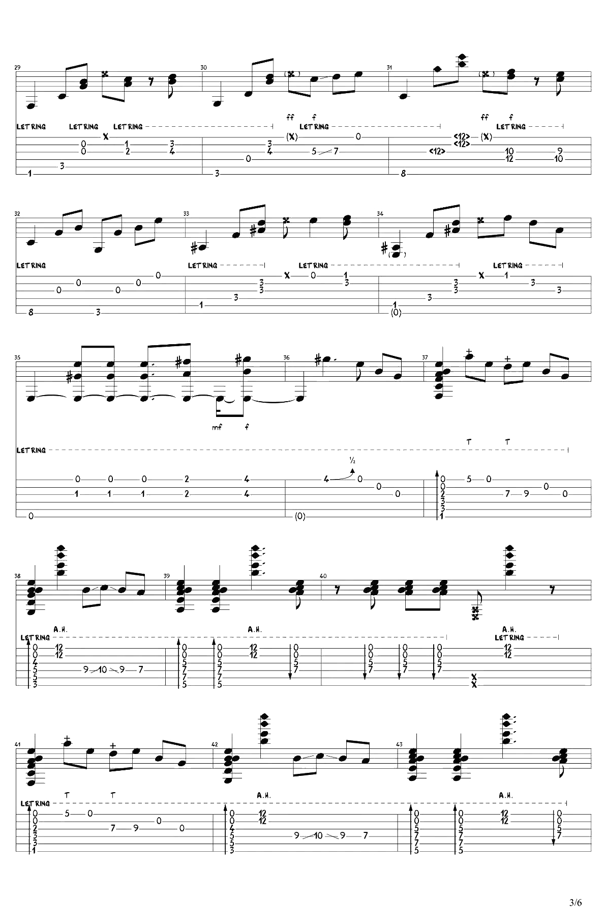 sunflower指弹谱-李森茂版本-孙培博《太阳花》吉他独奏谱3