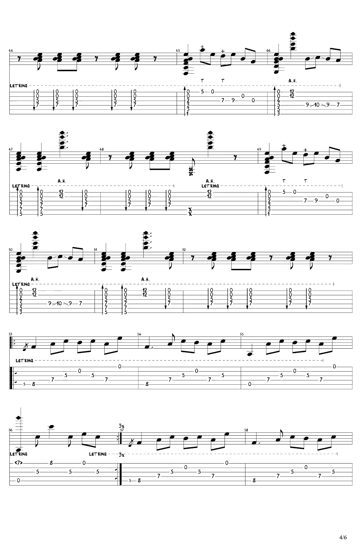 sunflower指弹谱-李森茂版本-孙培博《太阳花》吉他独奏谱4