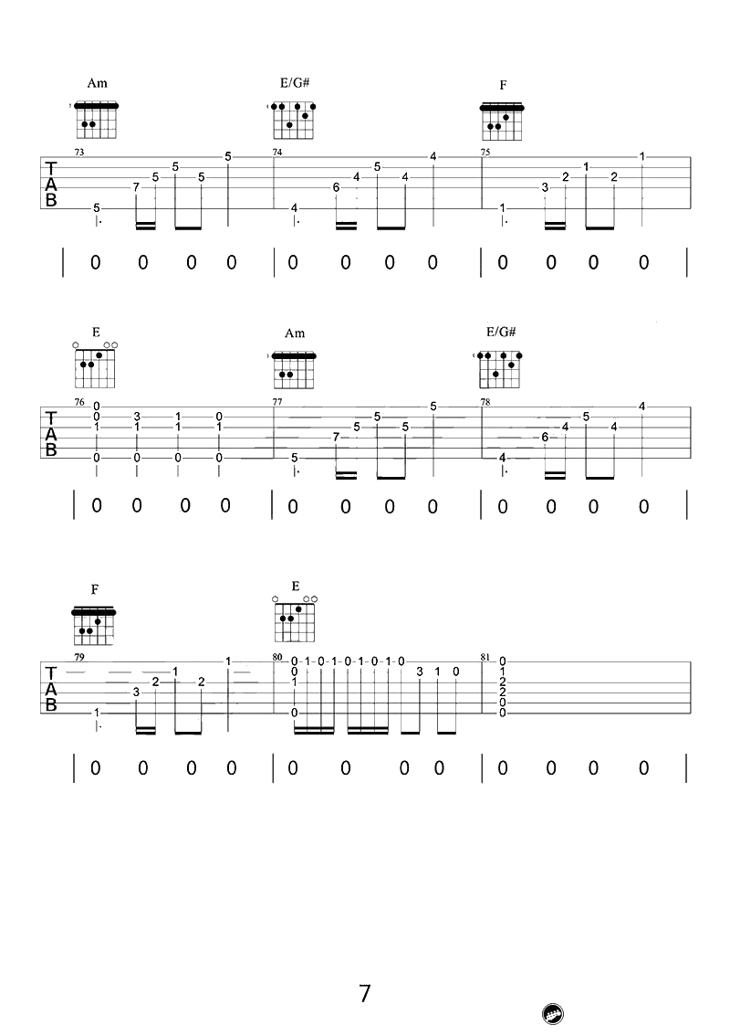 易燃易爆炸吉他谱-陈粒-弹唱谱六线谱-完整7