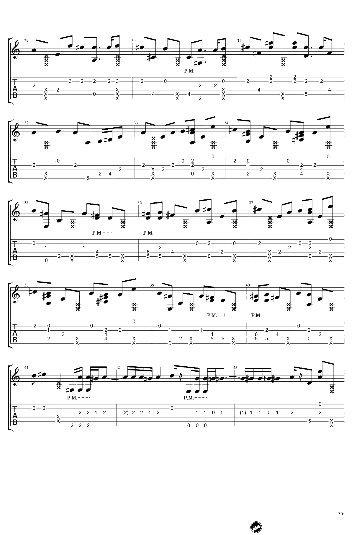 告白气球指弹谱-李森茂Sam指弹版本-吉他3