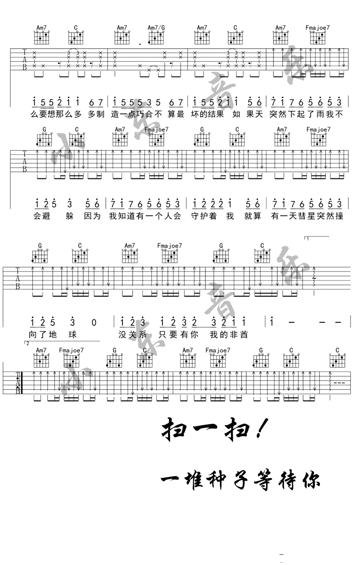 非酋吉他谱-薛明媛/朱贺-非酋六线谱-原版吉他谱2