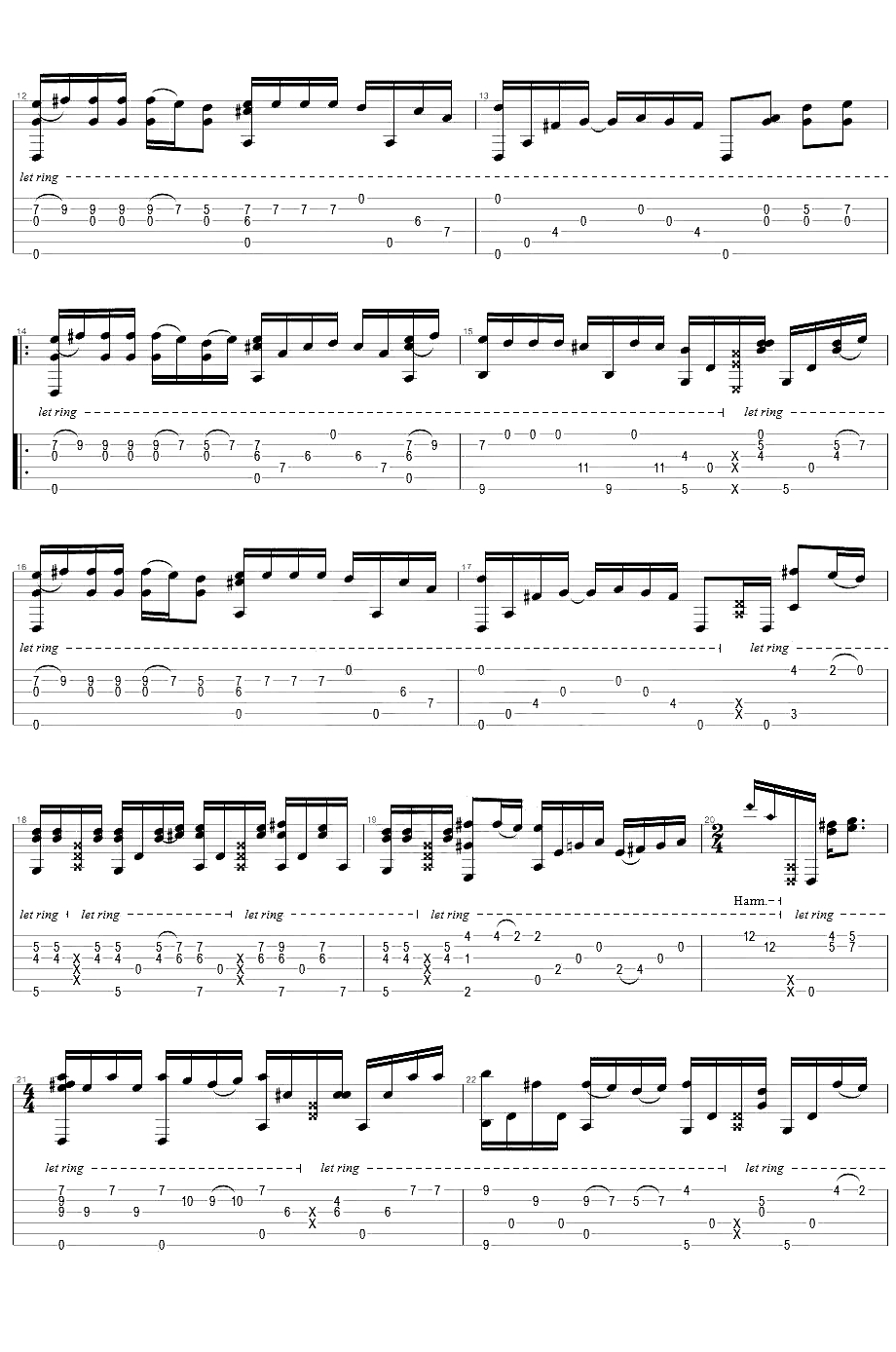 真的爱你指弹谱-Beyond-吉他独奏谱-指弹吉他2