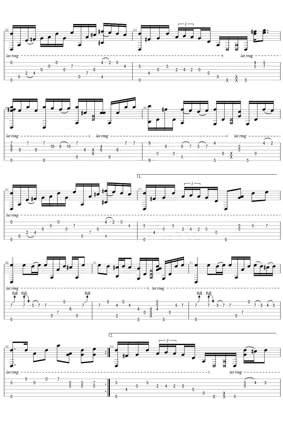 真的爱你指弹谱-Beyond-吉他独奏谱-指弹吉他3