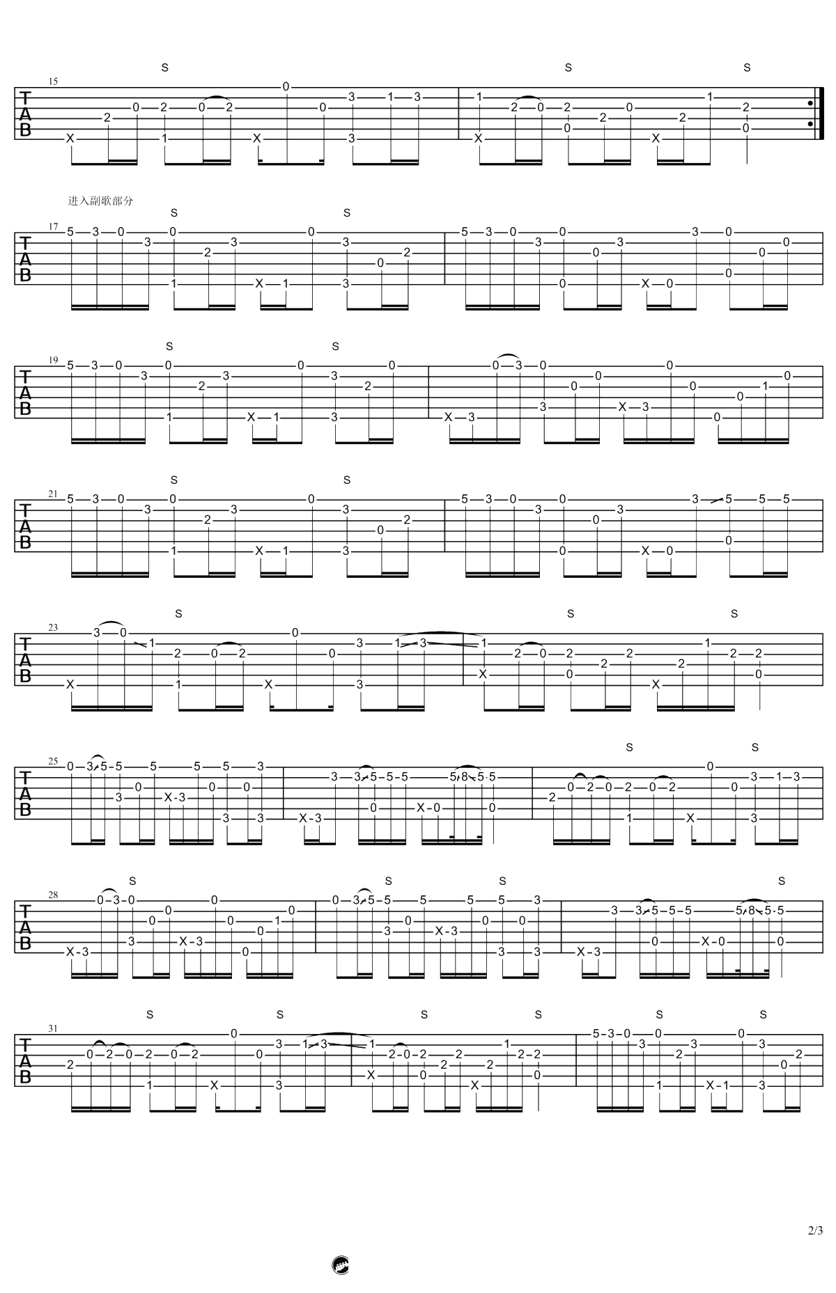 枫叶城指弹谱-杨昊昆《枫叶城》吉他独奏谱-2