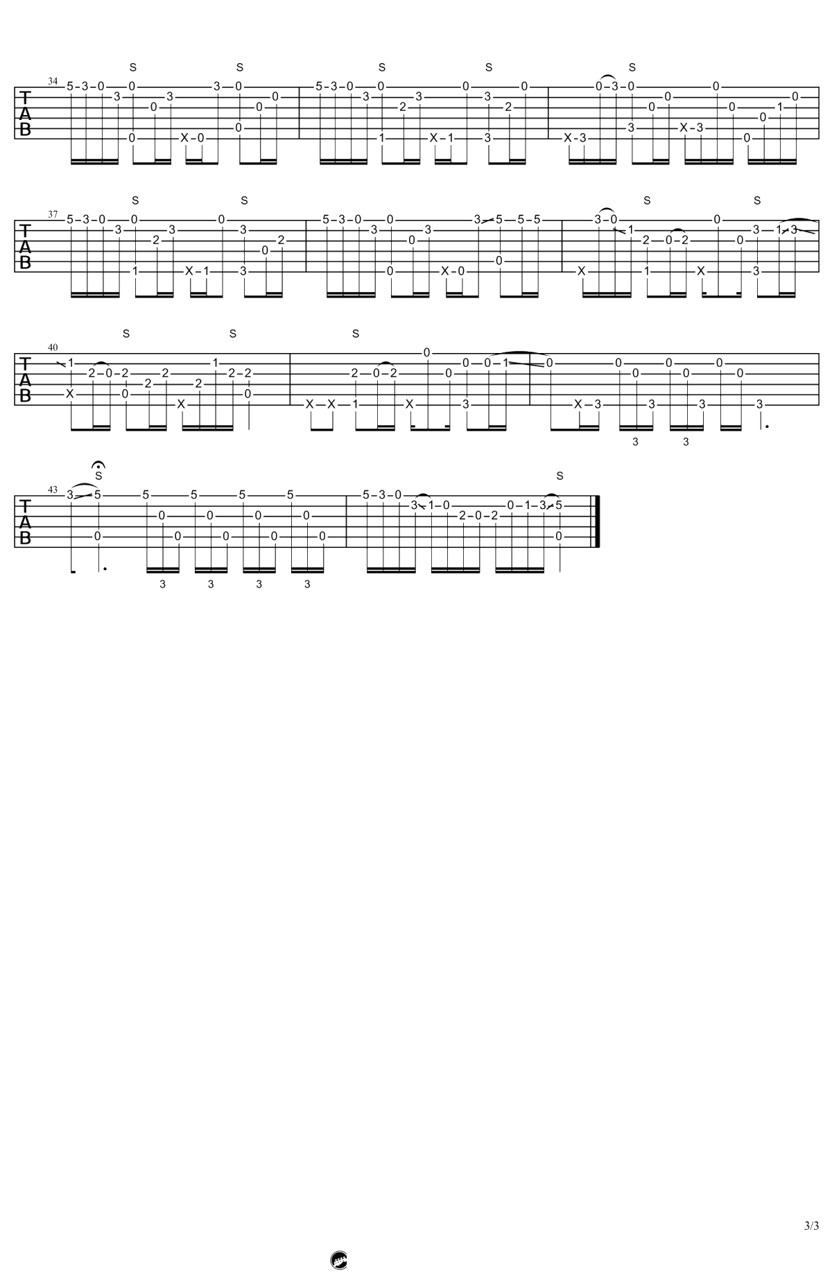 枫叶城指弹谱-杨昊昆《枫叶城》吉他独奏谱-3