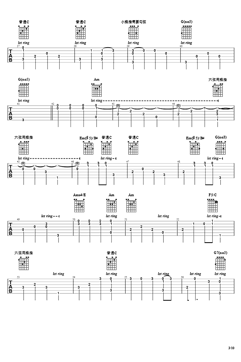 Fade吉他指弹谱-Alan Walker Fade吉他独奏谱-和弦3