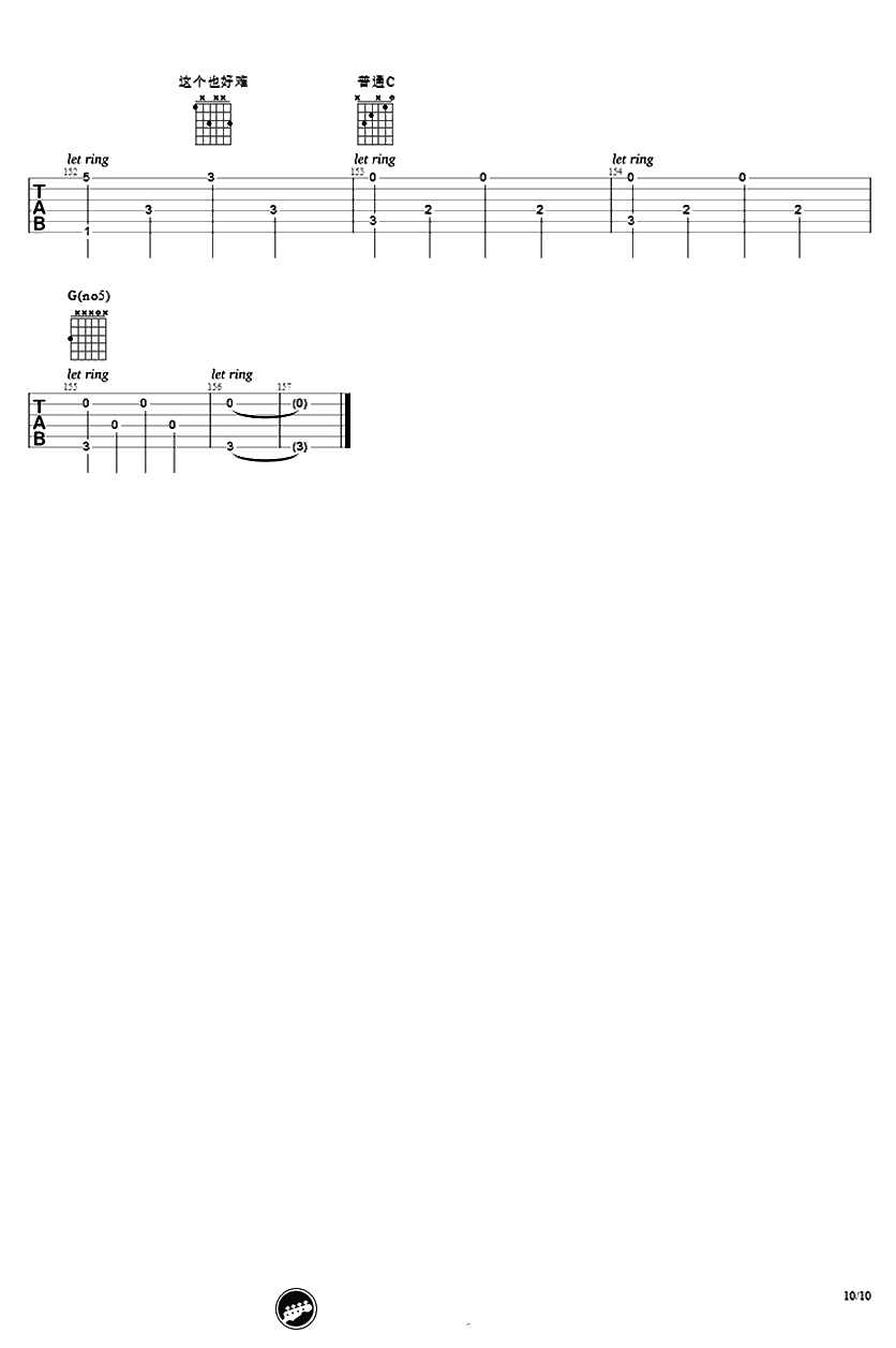 Fade吉他指弹谱-Alan Walker Fade吉他独奏谱-和弦10