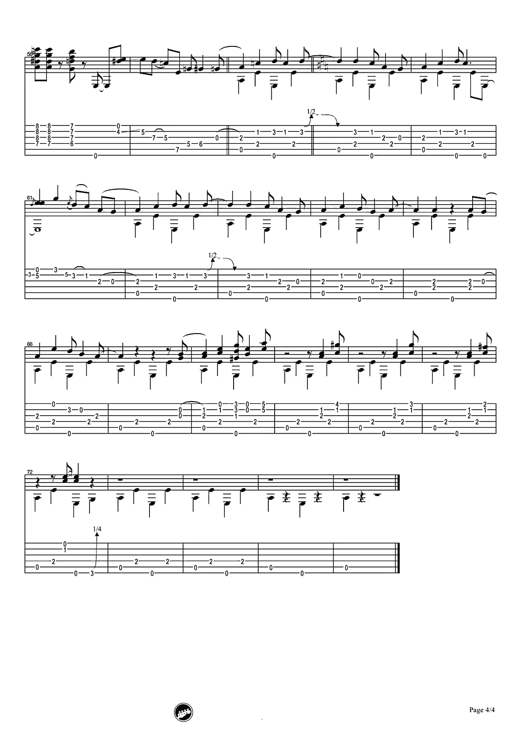 Windy And Warm指弹谱-吉他独奏谱-高清-指弹4