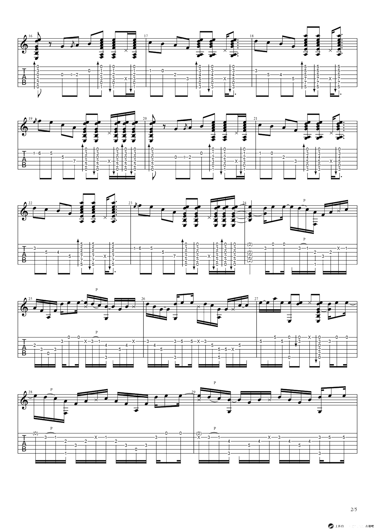 We don't talk anymore指弹谱-Charlie Puth-吉他独奏2