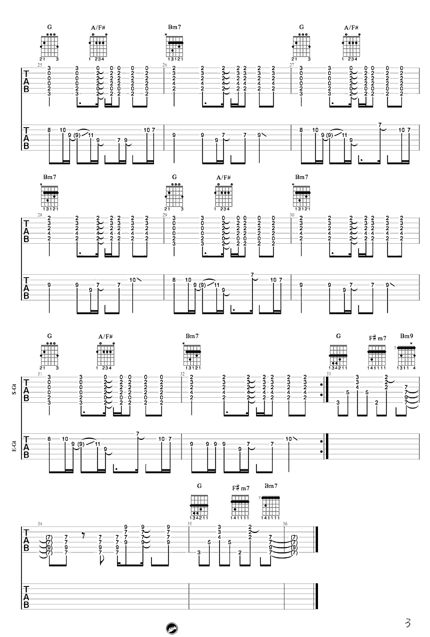 草东没有派对《烂泥》吉他谱-六线谱弹唱谱-双吉他版本3