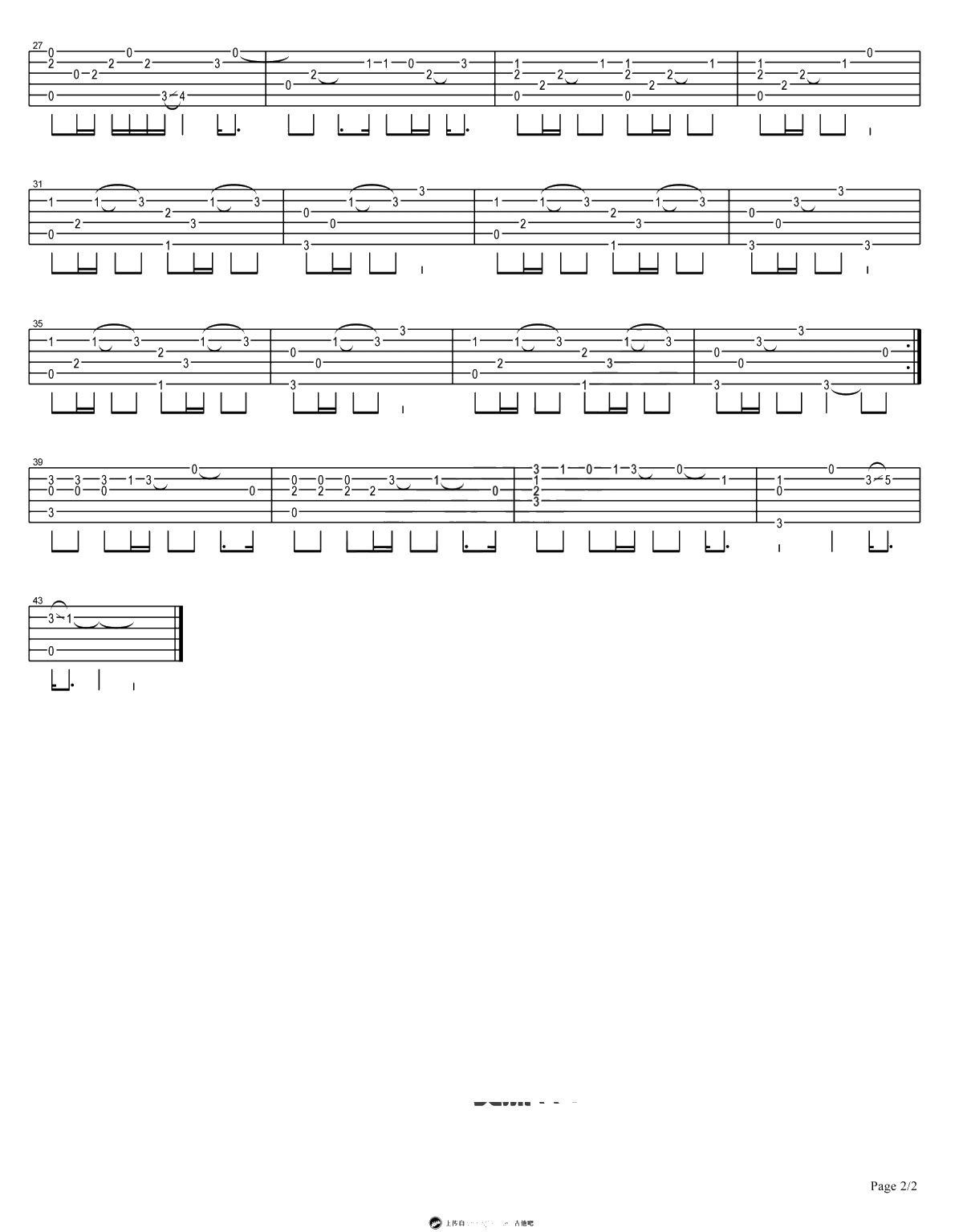 我害怕指弹谱 简单入门 薛之谦 吉他独奏谱4