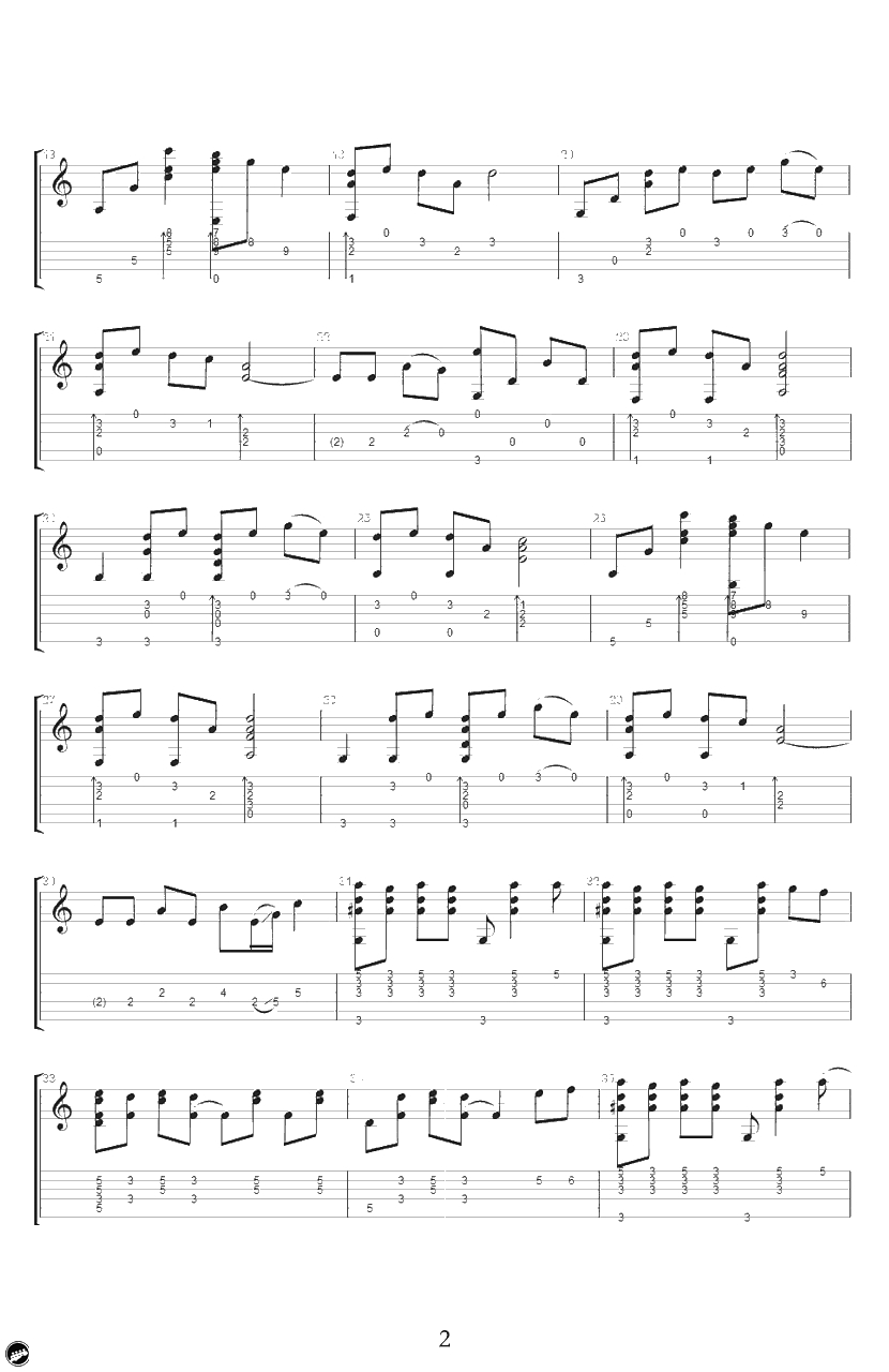 Merry Christmas Mr.lawrence 指弹谱-押尾桑-吉他2