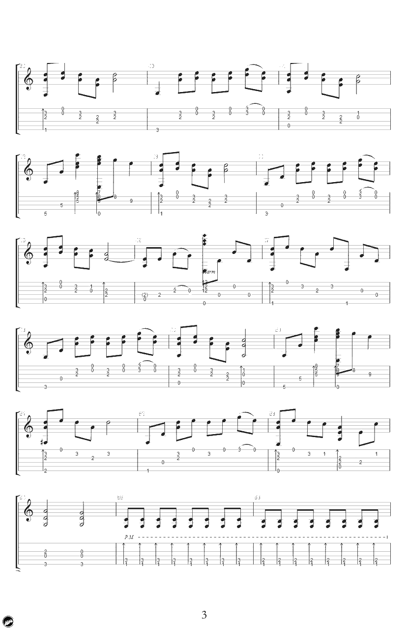 Merry Christmas Mr.lawrence 指弹谱-押尾桑-吉他3