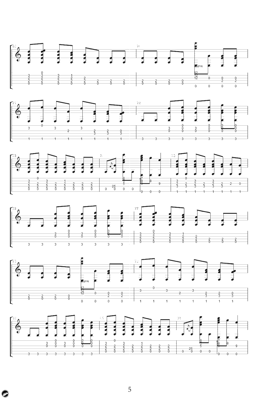 Merry Christmas Mr.lawrence 指弹谱-押尾桑-吉他5