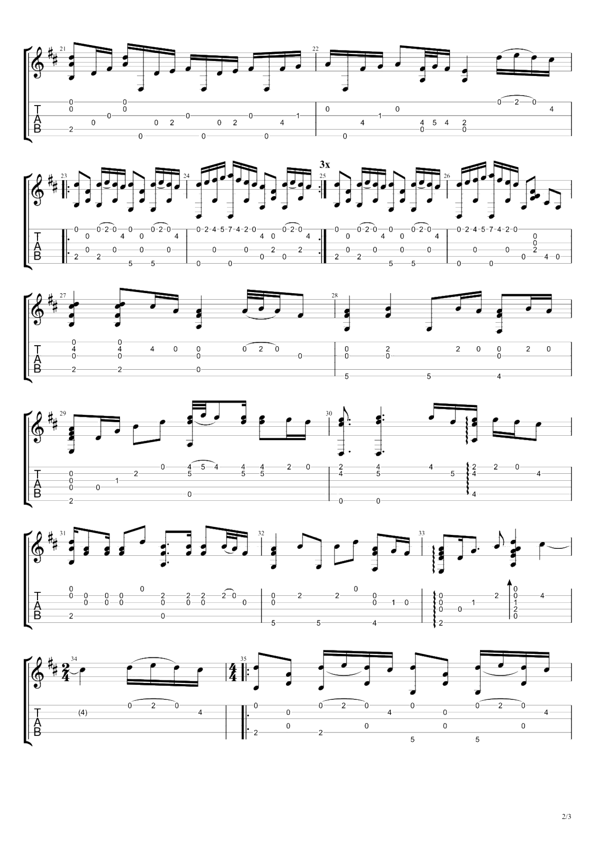 River flows in You指弹谱-俄罗斯大叔IGOR版本-吉他2