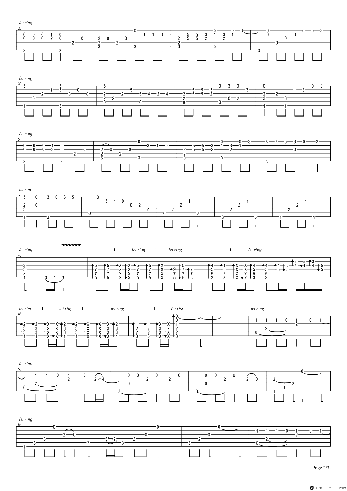 凉凉指弹谱-三生三世十里桃花片尾曲-潇潇指弹-吉他2