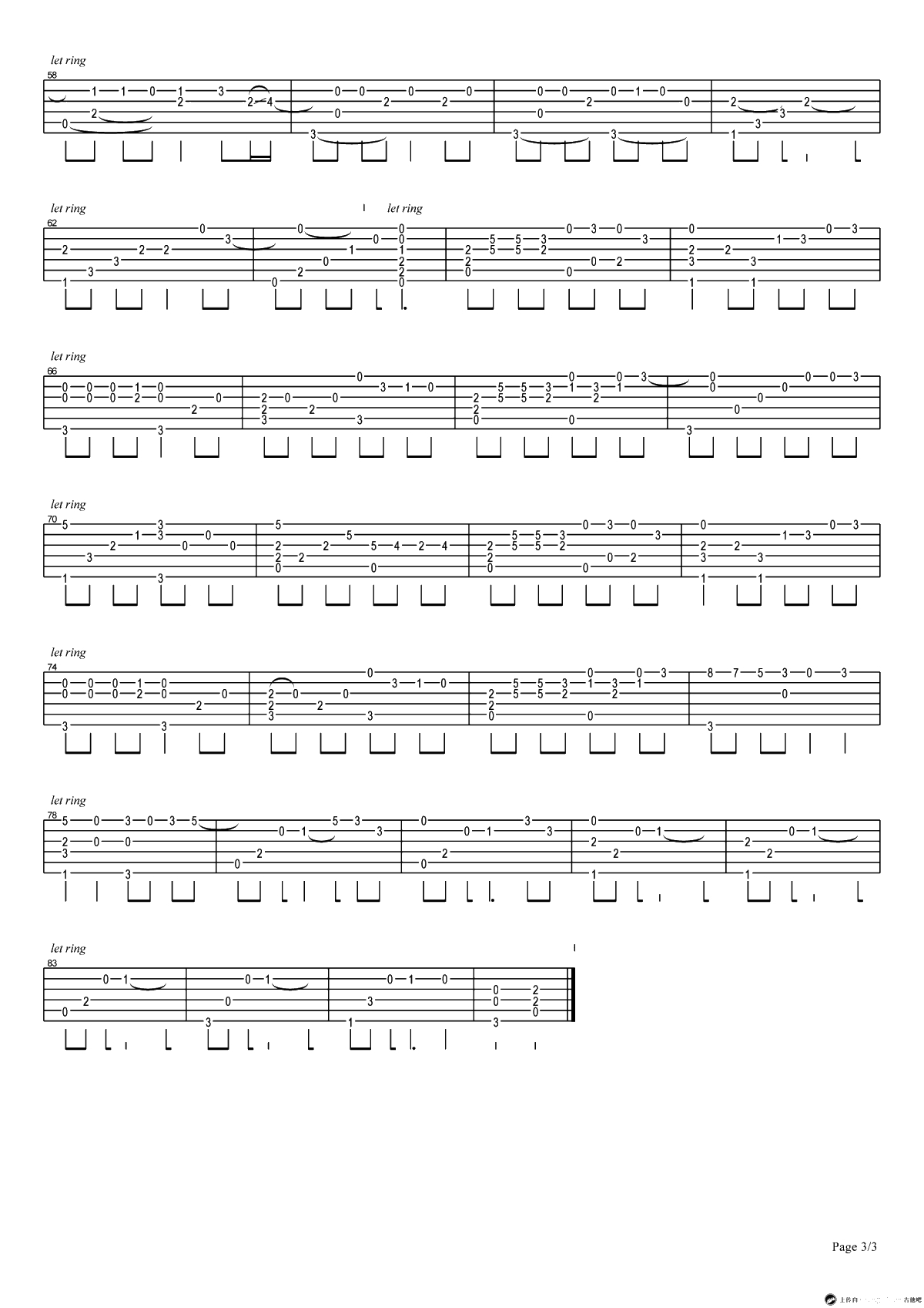 凉凉指弹谱-三生三世十里桃花片尾曲-潇潇指弹-吉他3